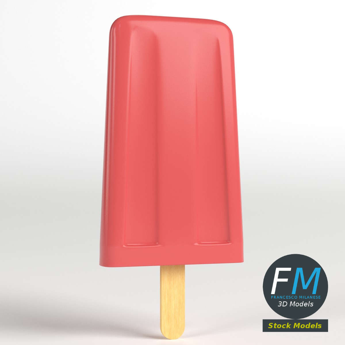 3D-Modell - Stilisiertes Eis am Stiel - 03