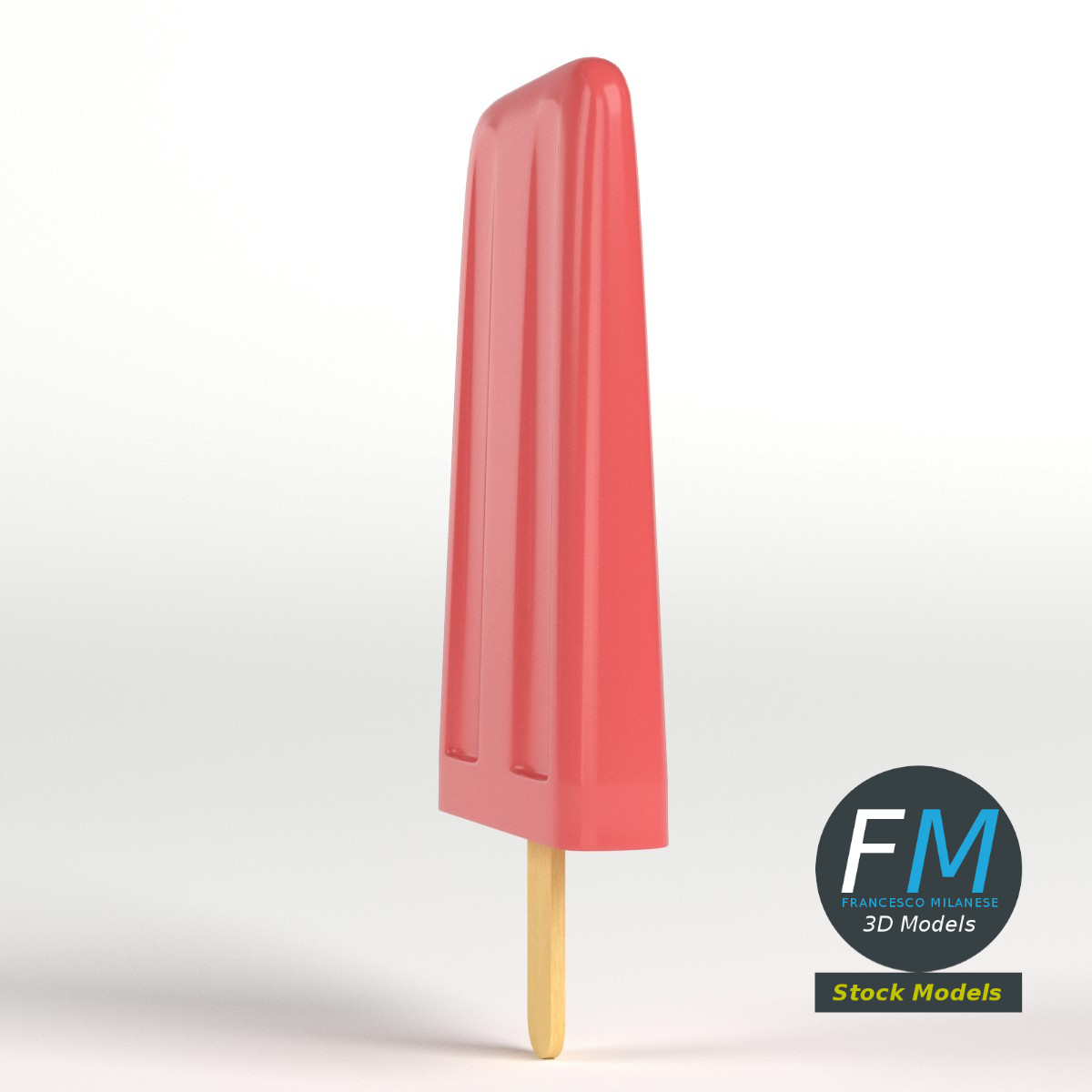 3D-Modell - Stilisiertes Eis am Stiel - 04