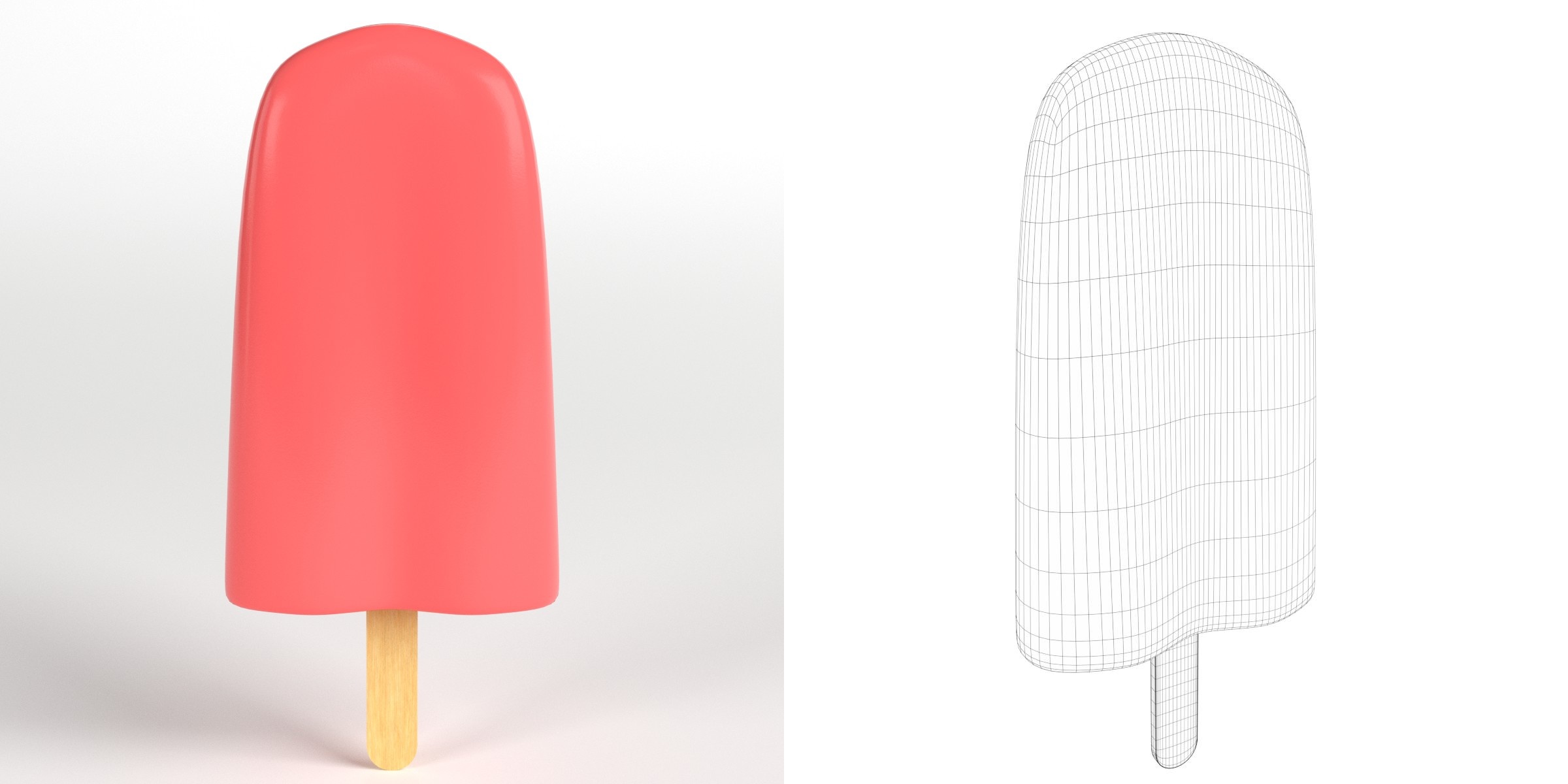3D-Modell - Stilisiertes Eis am Stiel