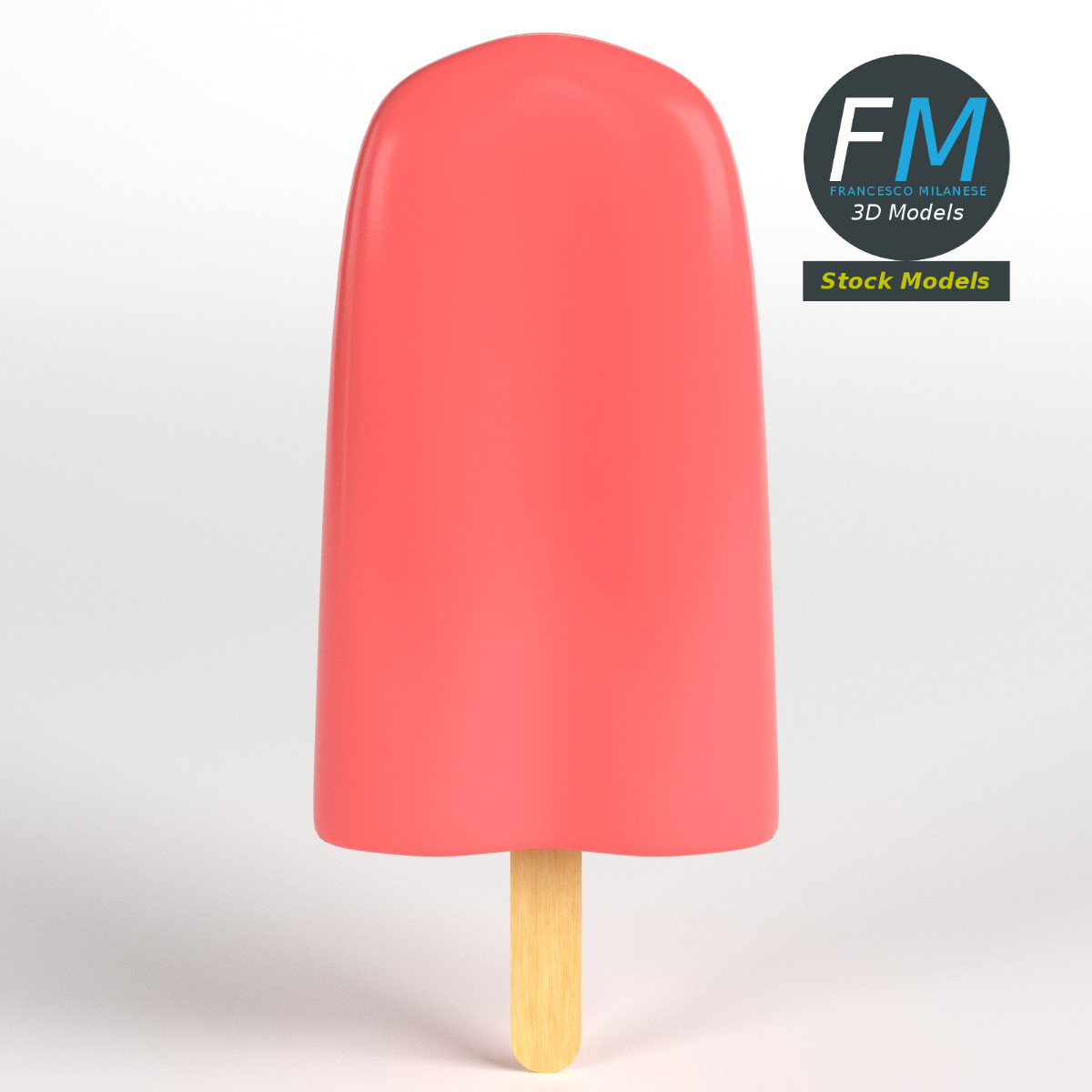 3D-Modell - Stilisiertes Eis am Stiel - 01