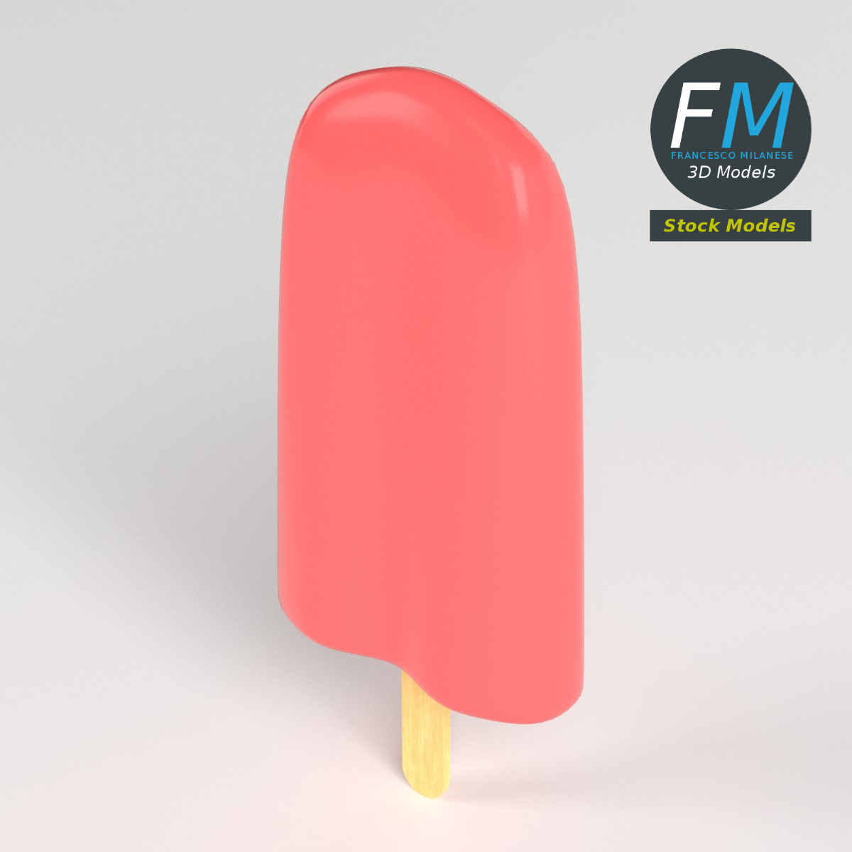 3D-Modell - Stilisiertes Eis am Stiel - 02