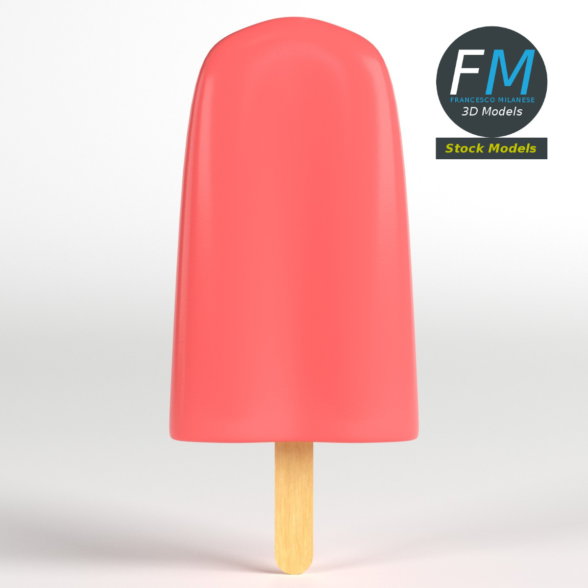 3D-Modell - Stilisiertes Eis am Stiel - 03