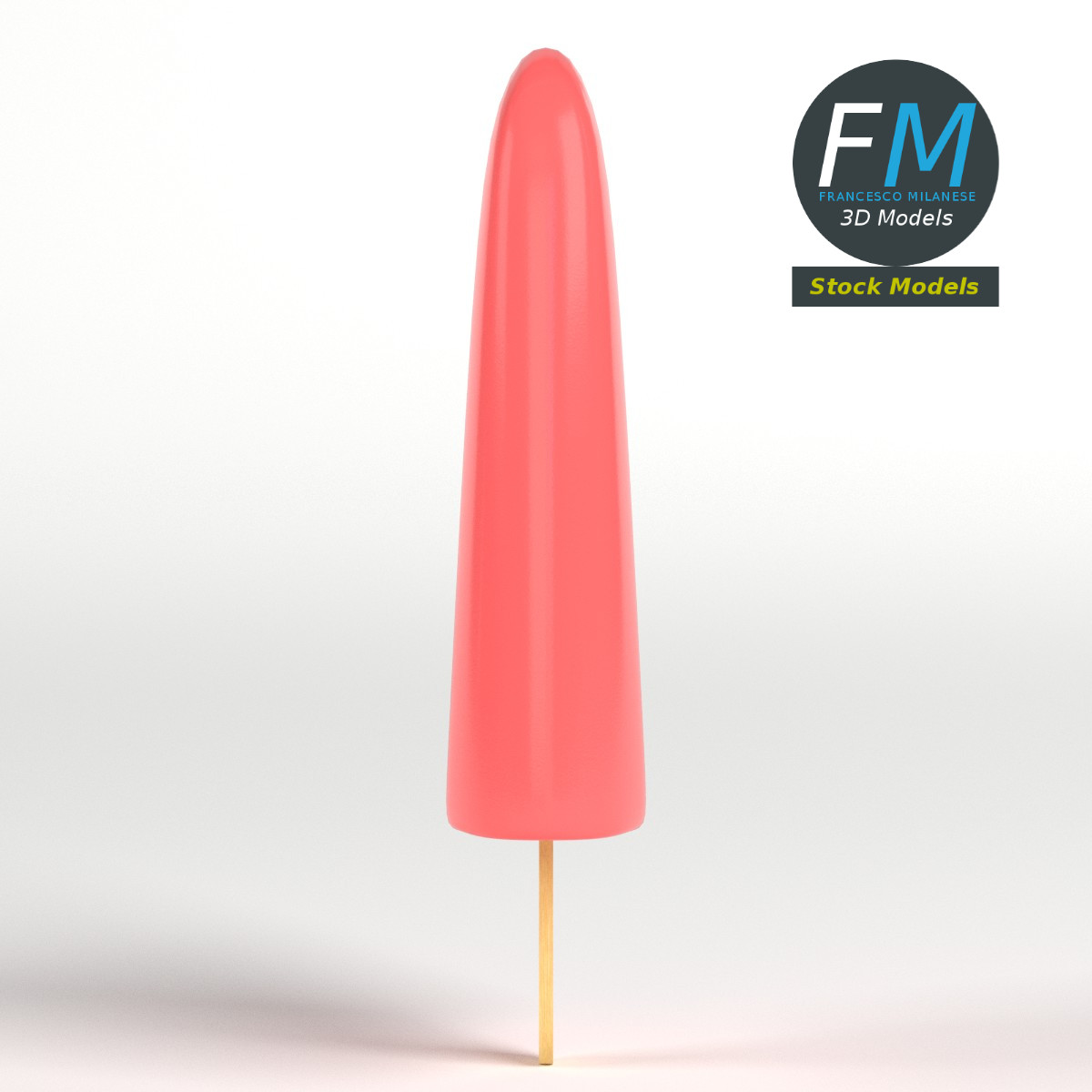 3D-Modell - Stilisiertes Eis am Stiel - 04