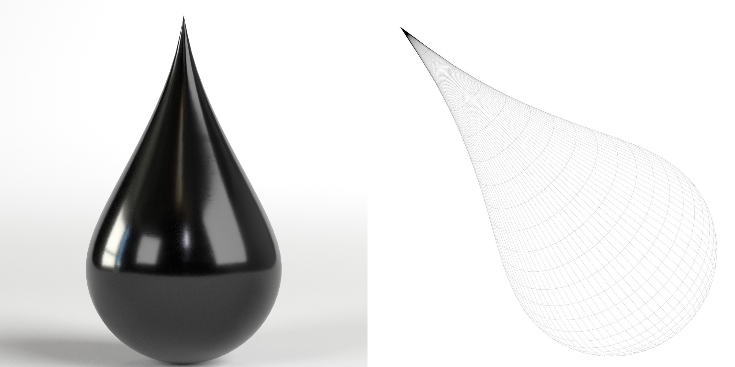 3D-Modell - Stilisierter Tintentropfen