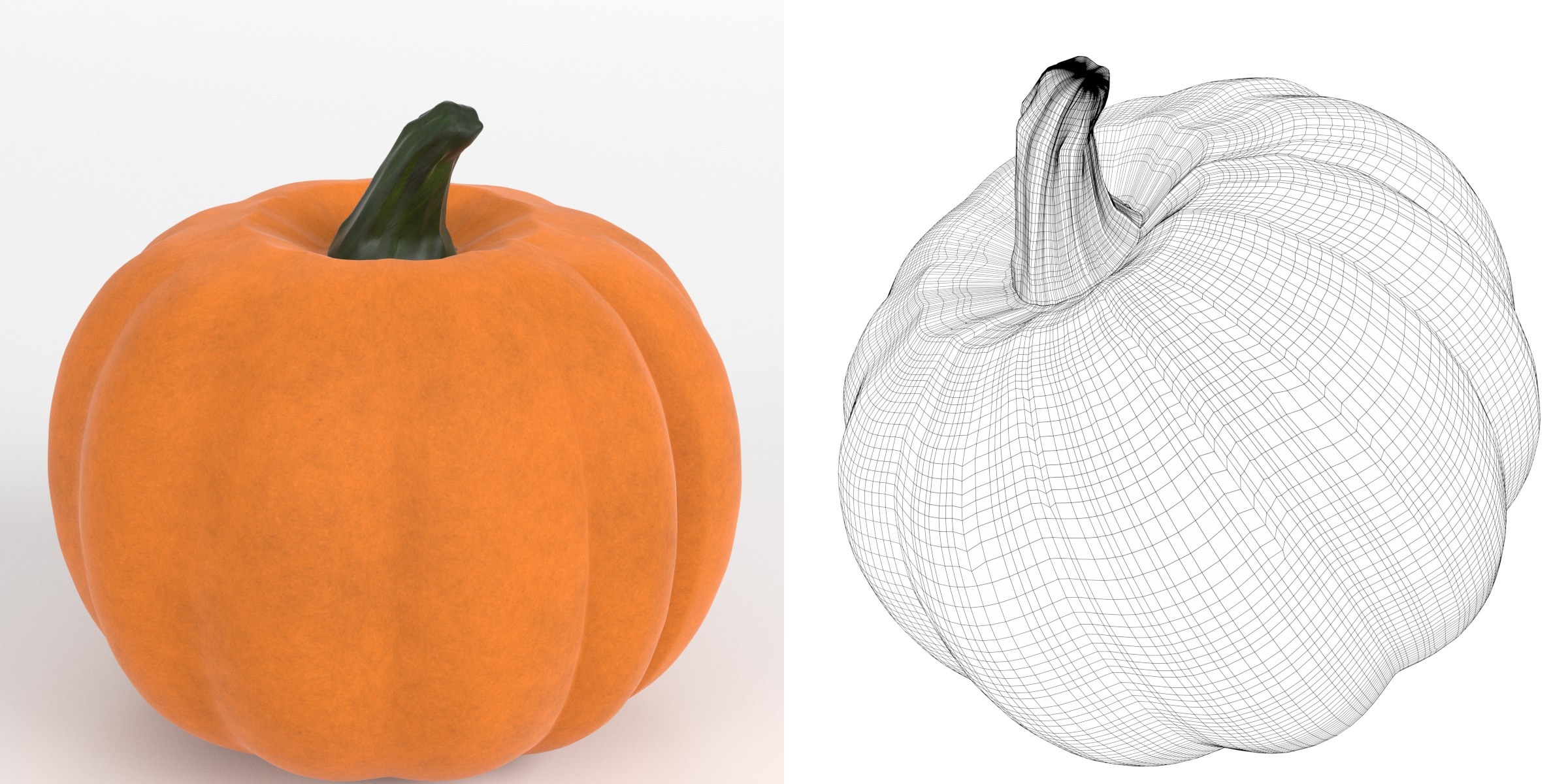 3D-Modell - Stilisierter Kürbis