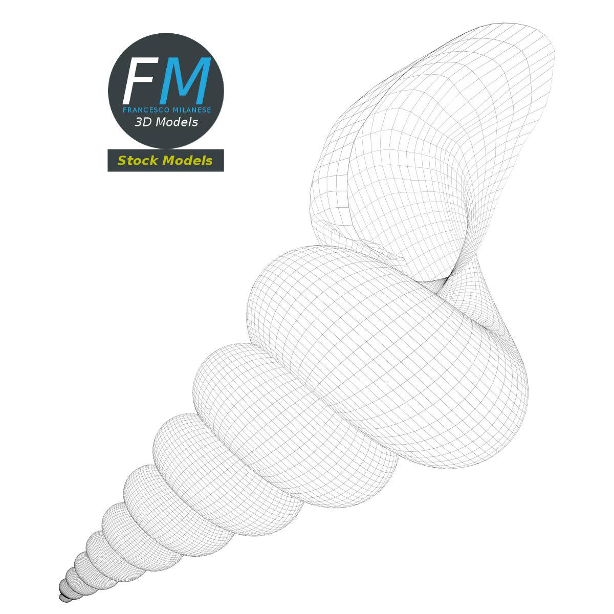 3D-Modell - Stilisierte Tritonschnecke - 07