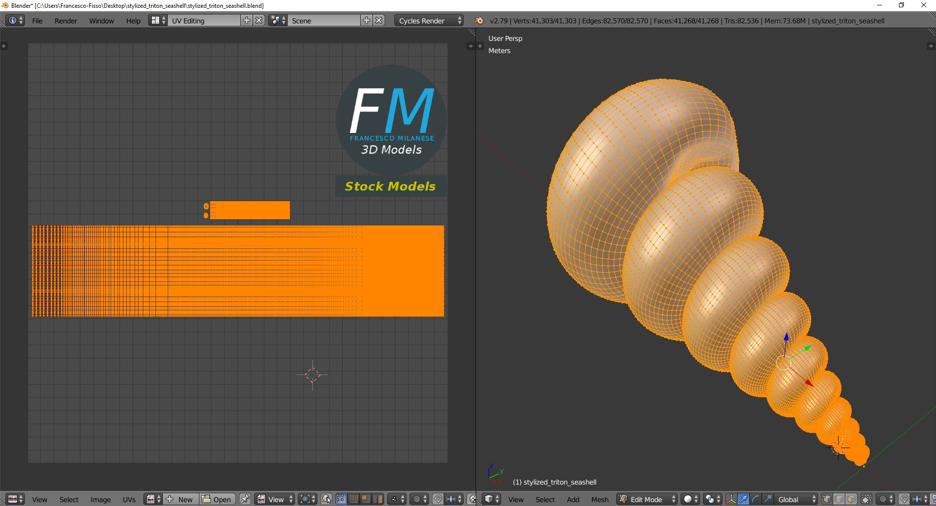 3D-Modell - Stilisierte Tritonschnecke - 10