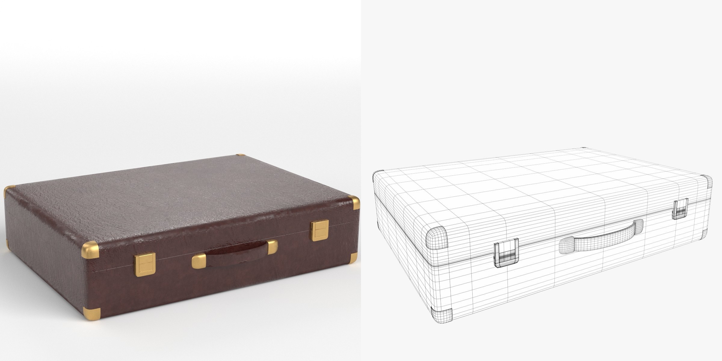 3D-Modell - Vintage-Hartschalenkoffer
