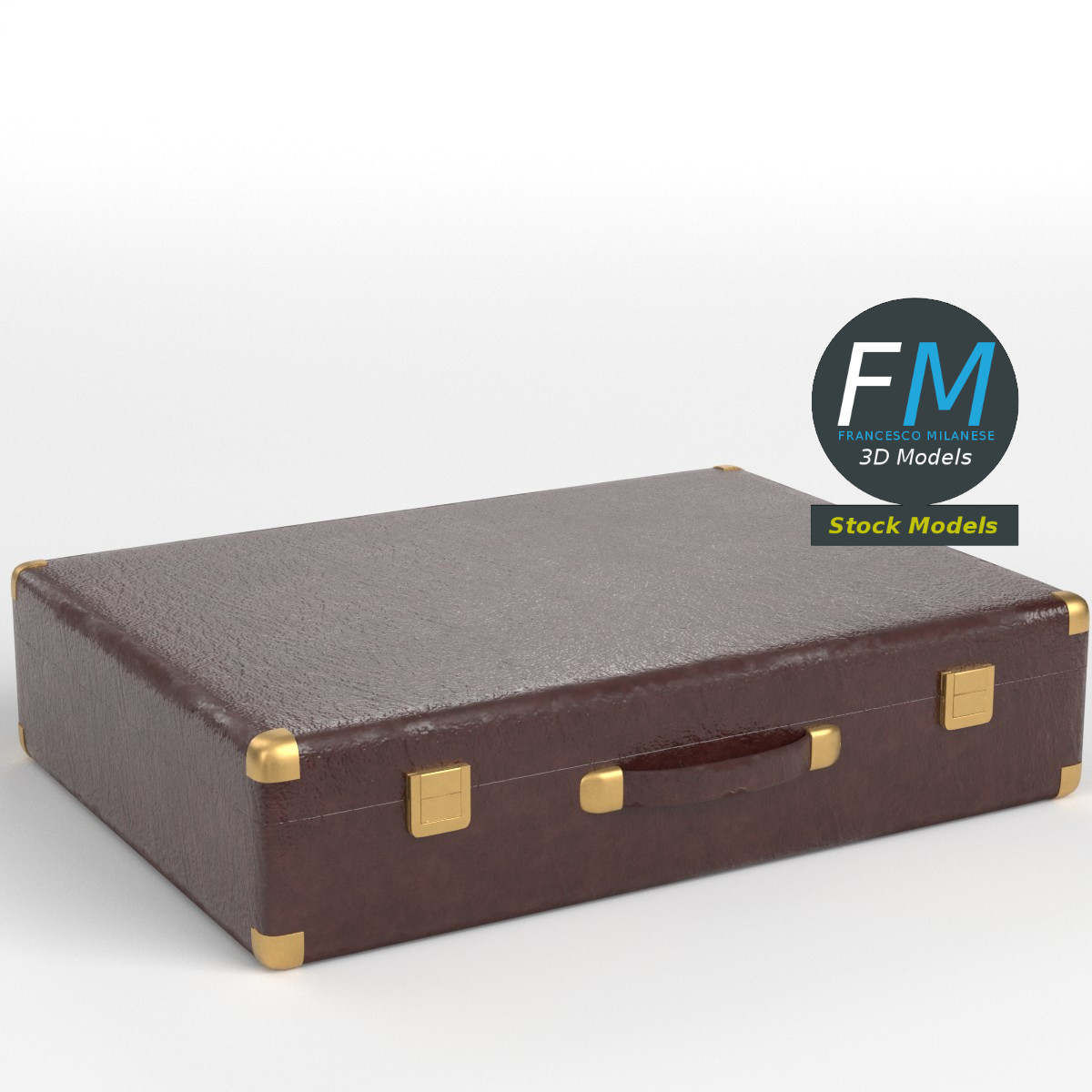 3D-Modell - Vintage-Hartschalenkoffer - 01