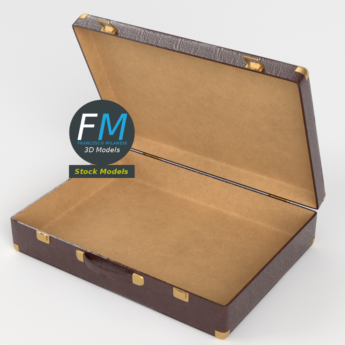 3D-Modell - Vintage-Hartschalenkoffer - 02