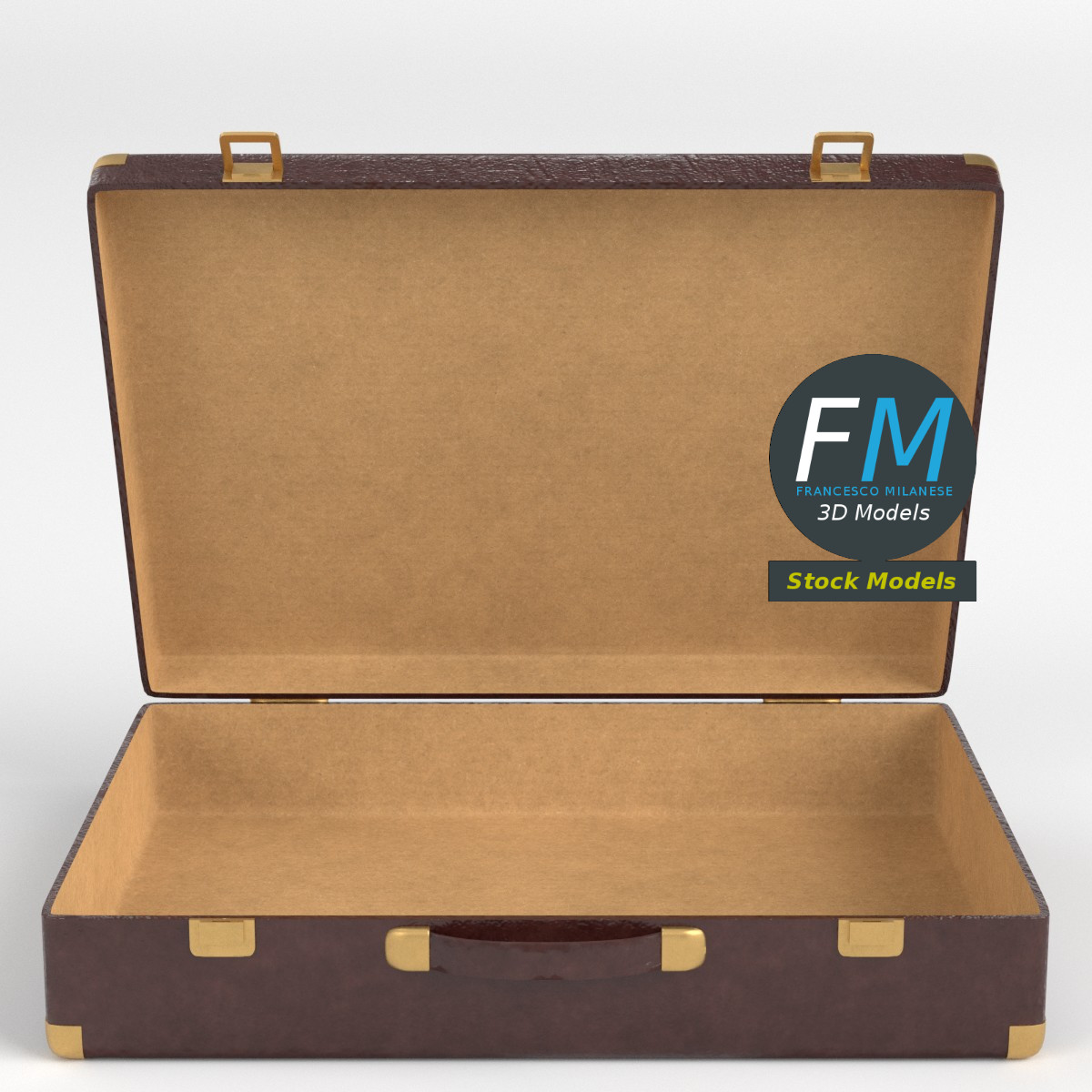 3D-Modell - Vintage-Hartschalenkoffer - 03