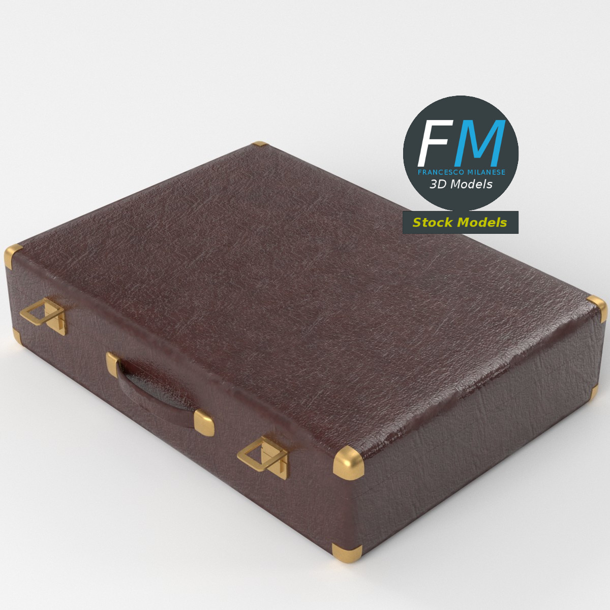 3D-Modell - Vintage-Hartschalenkoffer - 05