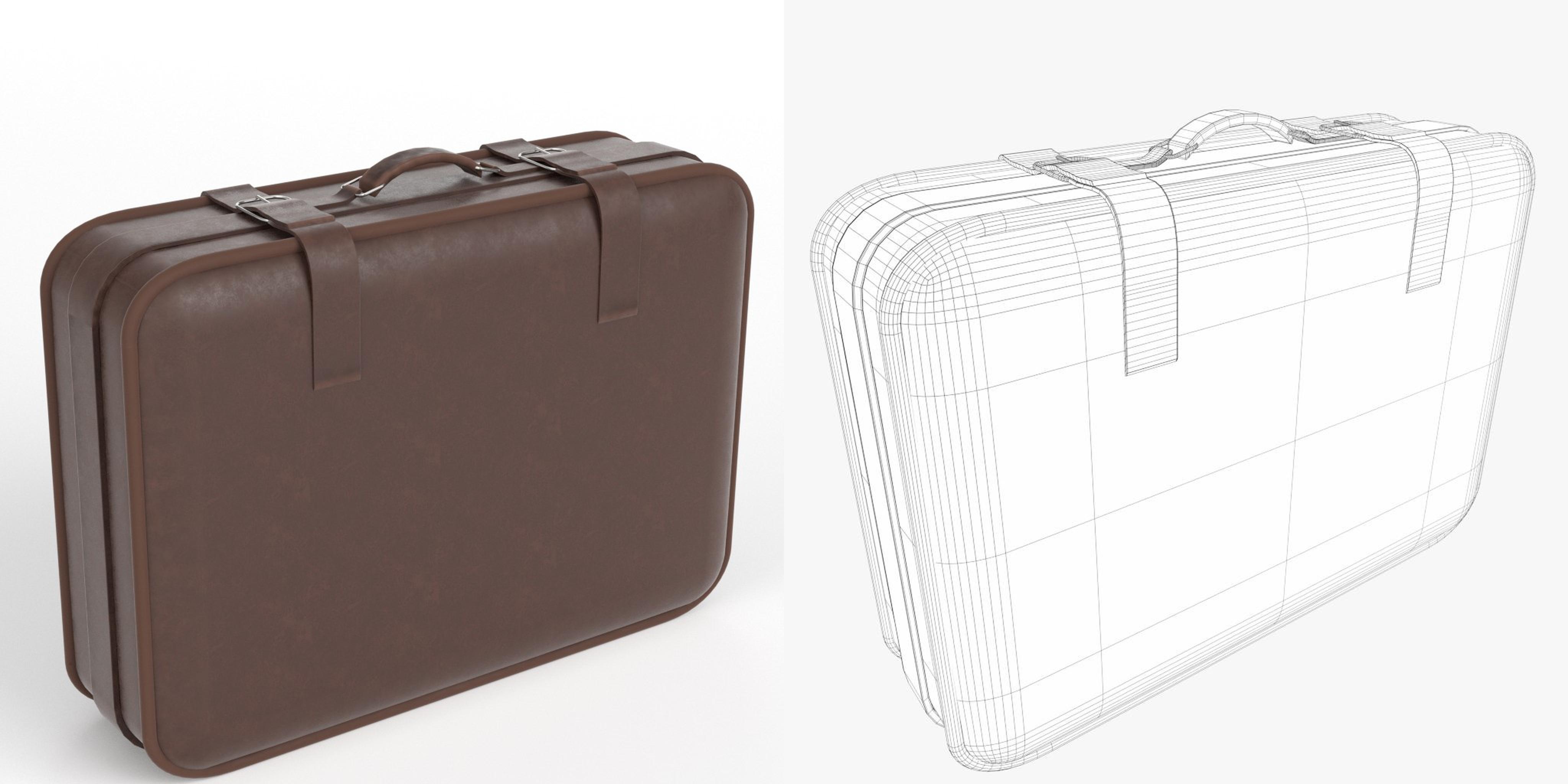 3D-Modell - Vintage-Lederkoffer