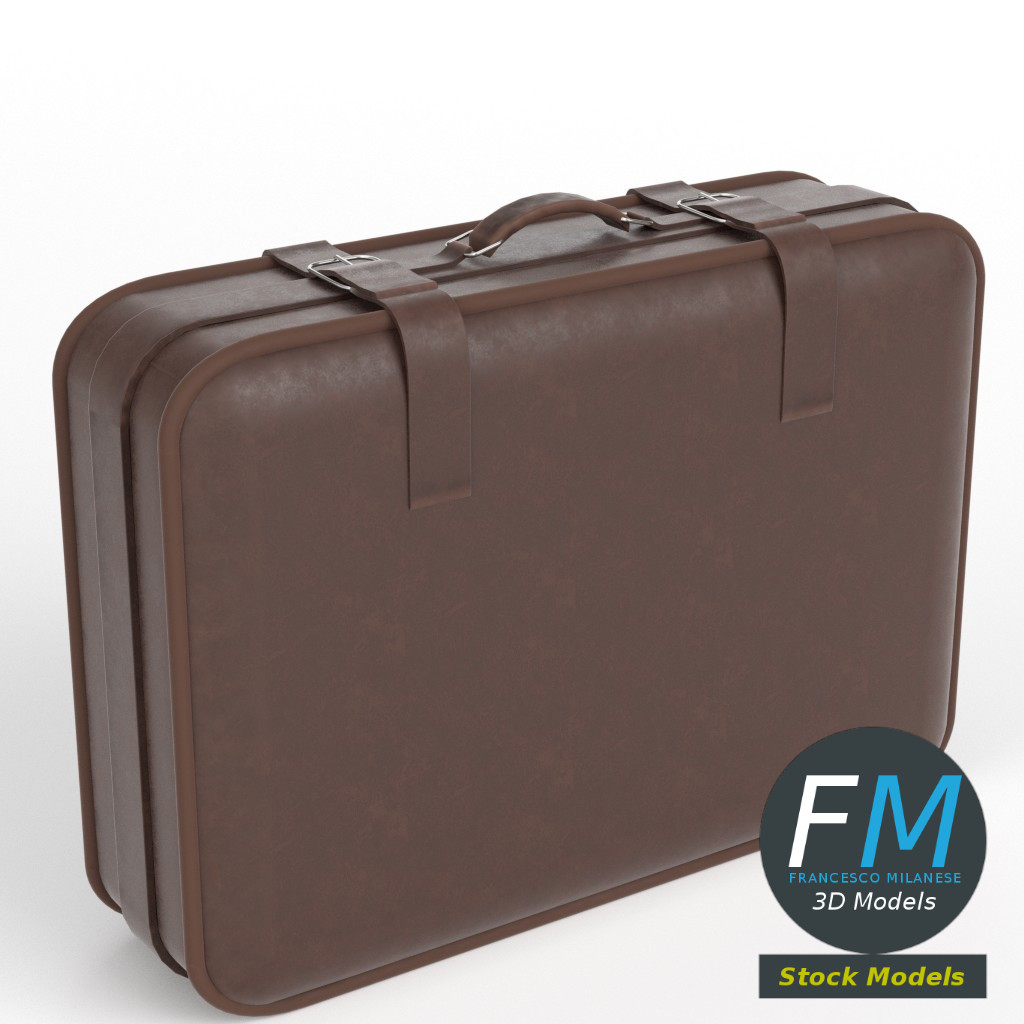 3D-Modell - Vintage-Lederkoffer - 01
