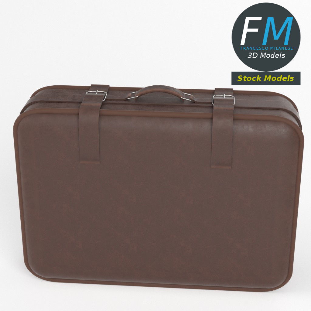 3D-Modell - Vintage-Lederkoffer - 02