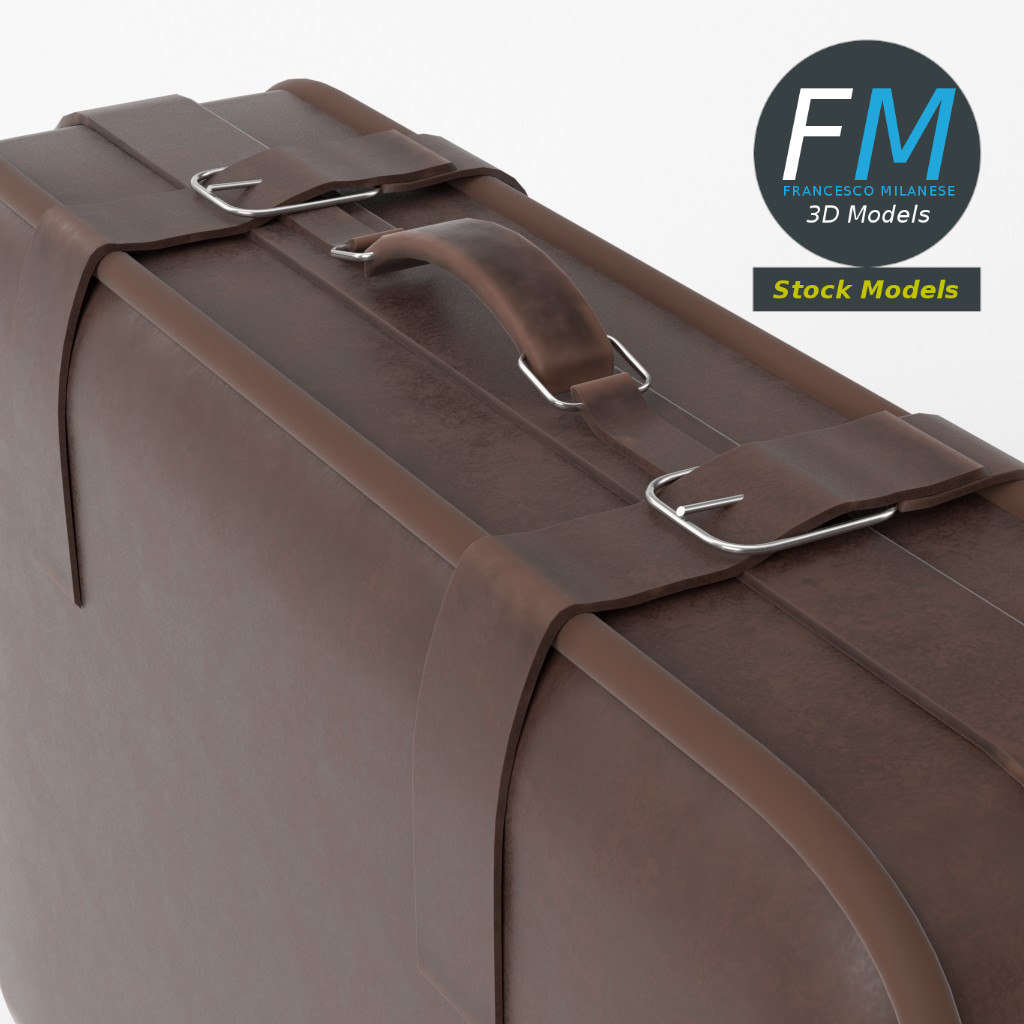 3D-Modell - Vintage-Lederkoffer - 05