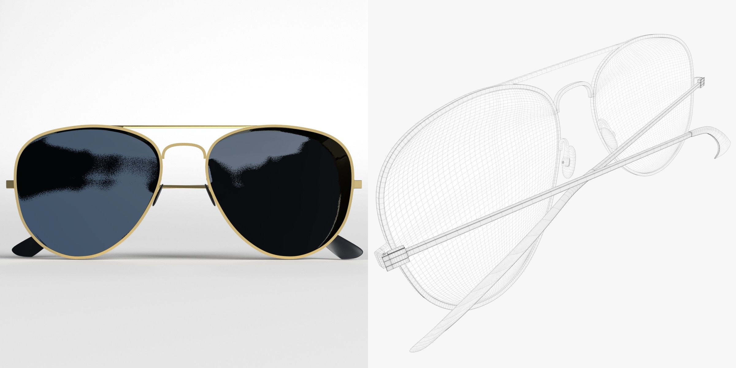 3D-Modell - Piloten-Sonnenbrille
