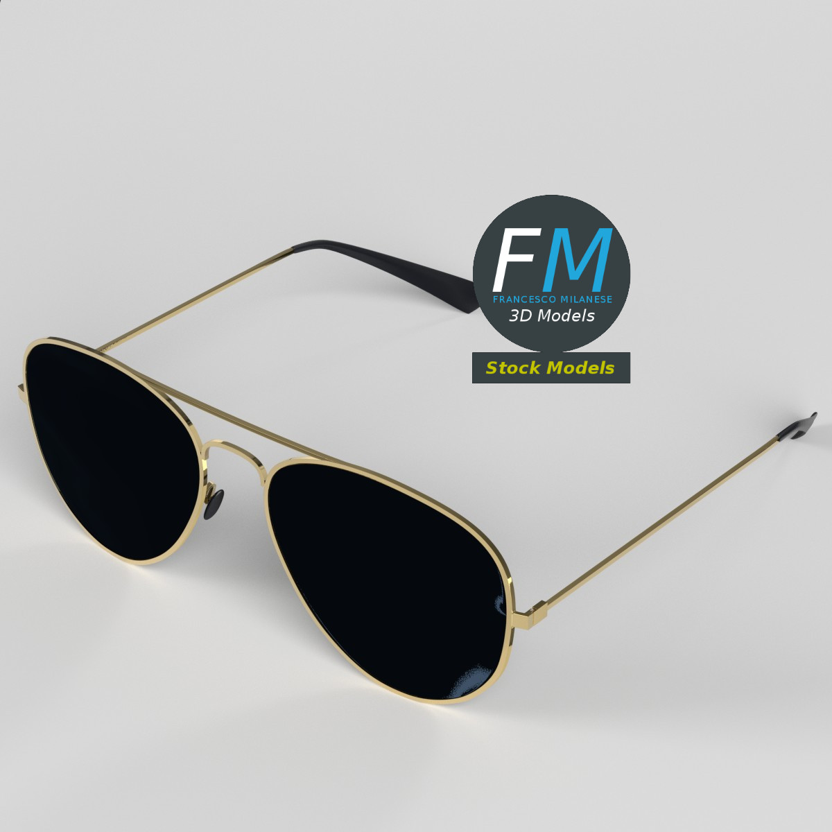 3D-Modell - Piloten-Sonnenbrille - 02