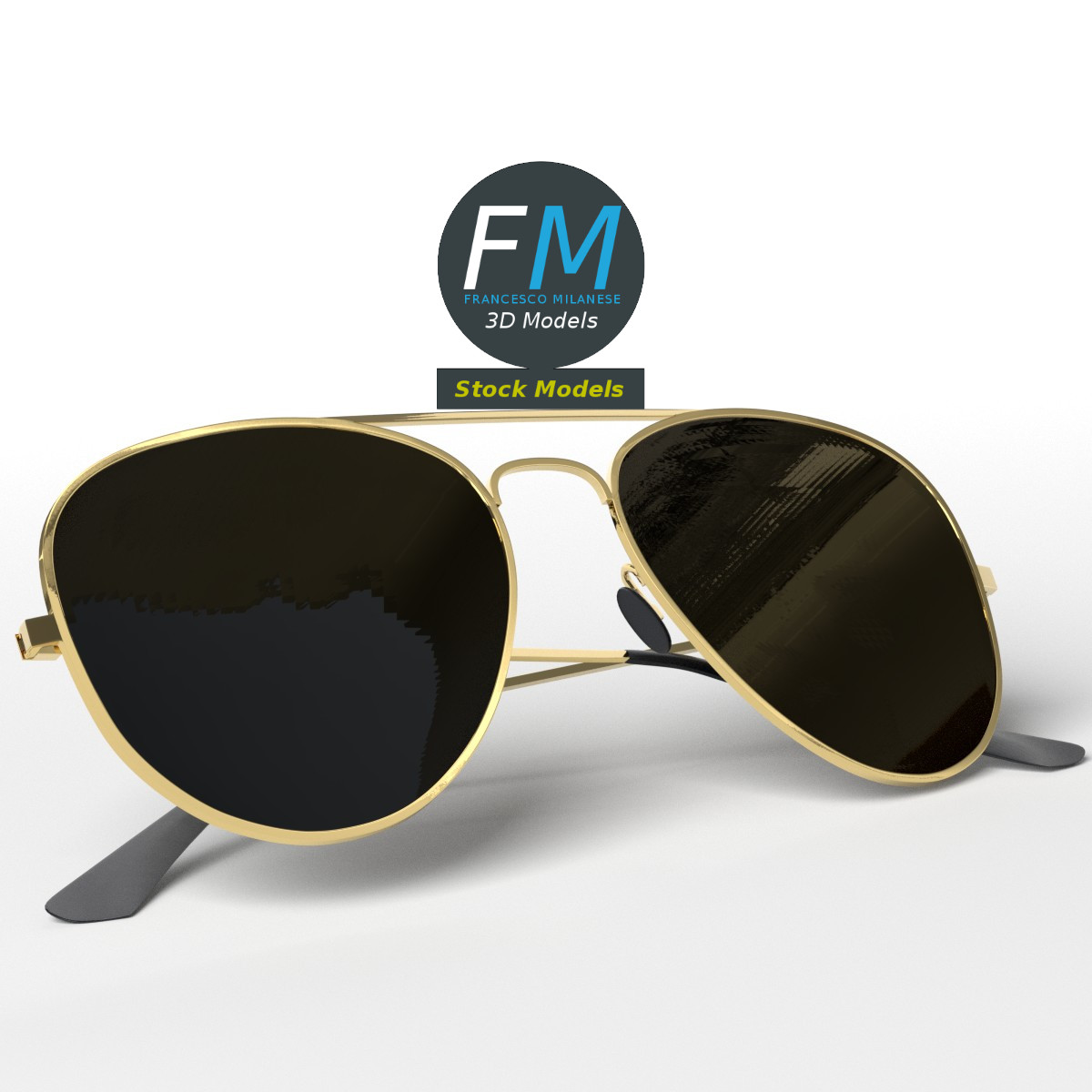 3D-Modell - Piloten-Sonnenbrille - 03