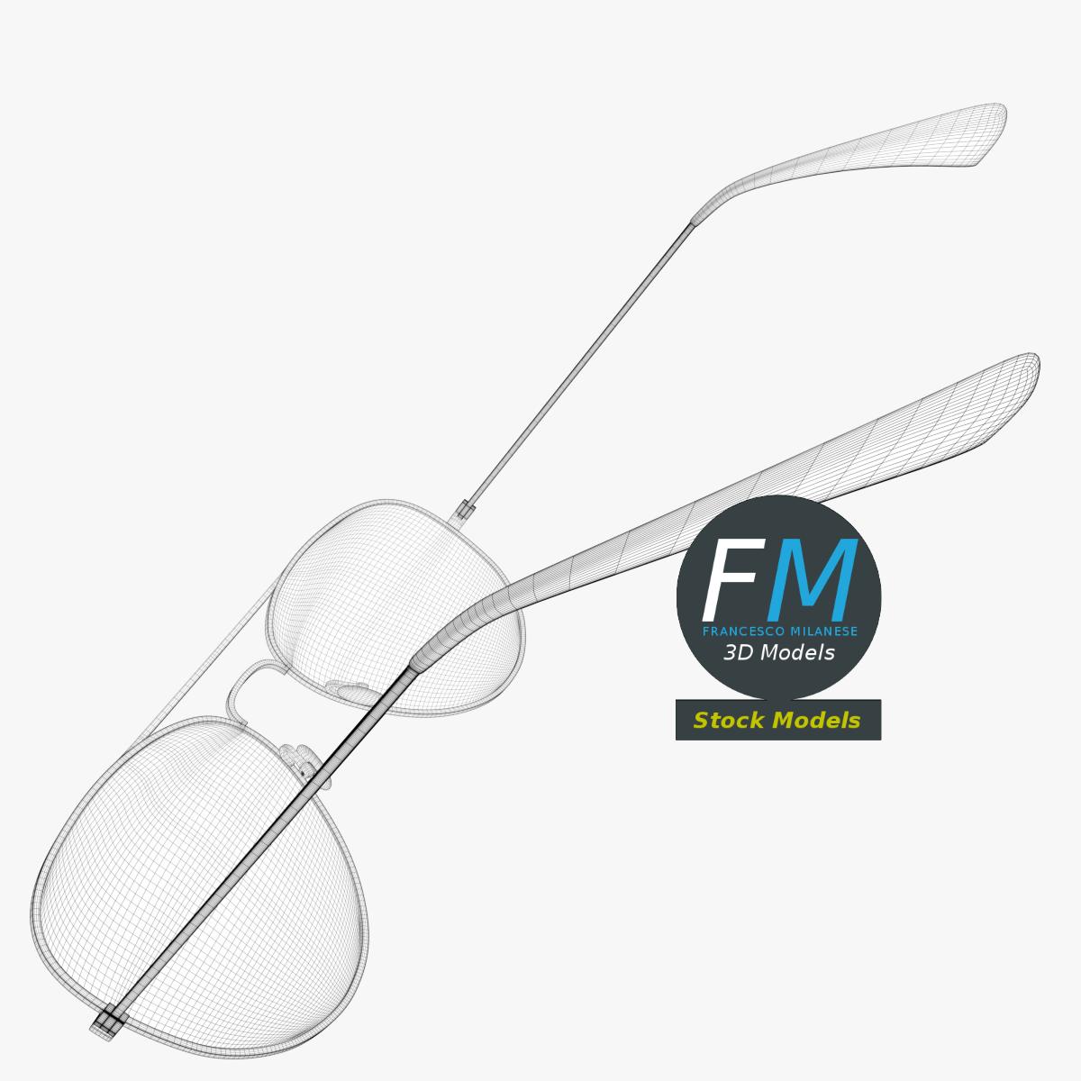 3D-Modell - Piloten-Sonnenbrille - 08