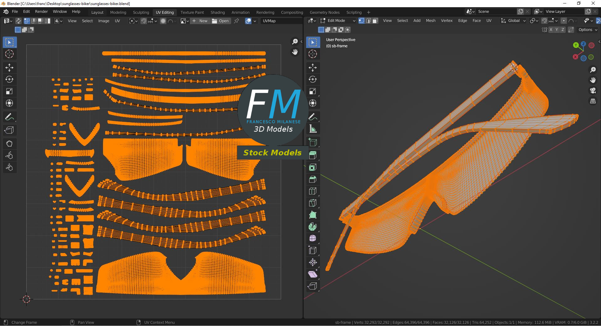 3D-Modell - Biker-Sonnenbrille - 10