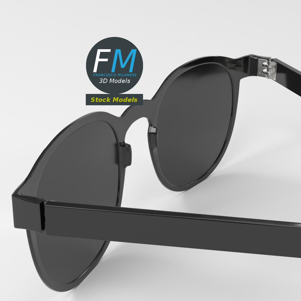 3D-Modell - Runde Boston-Sonnenbrille - 05