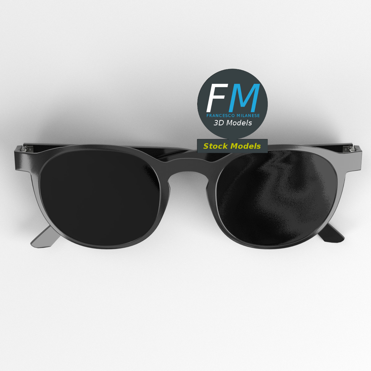 3D-Modell - Runde Boston-Sonnenbrille - 06