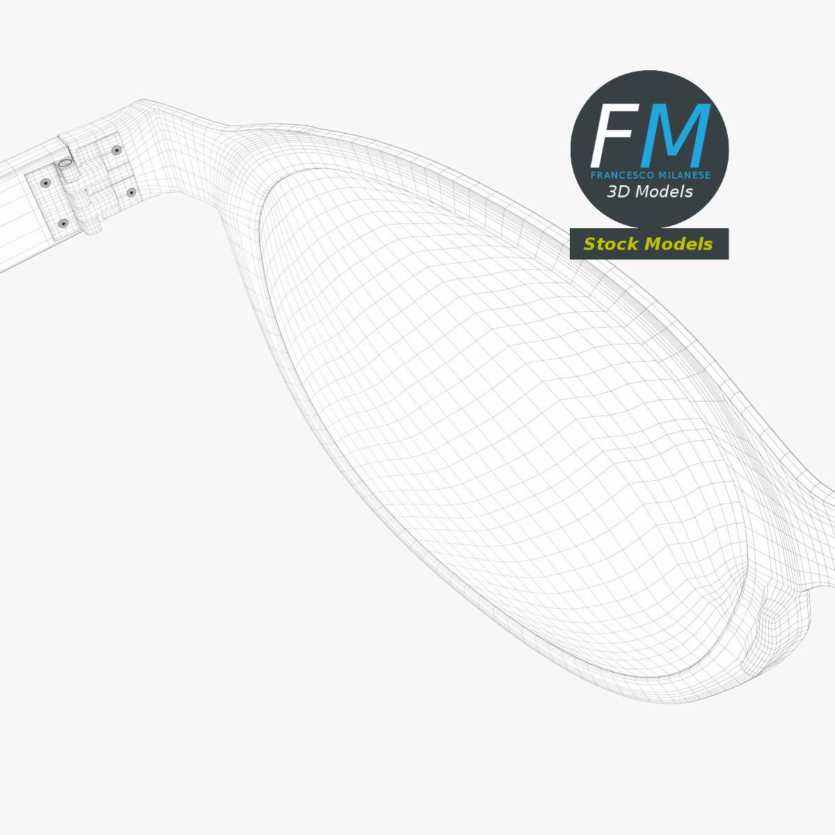 3D-Modell - Runde Boston-Sonnenbrille - 08