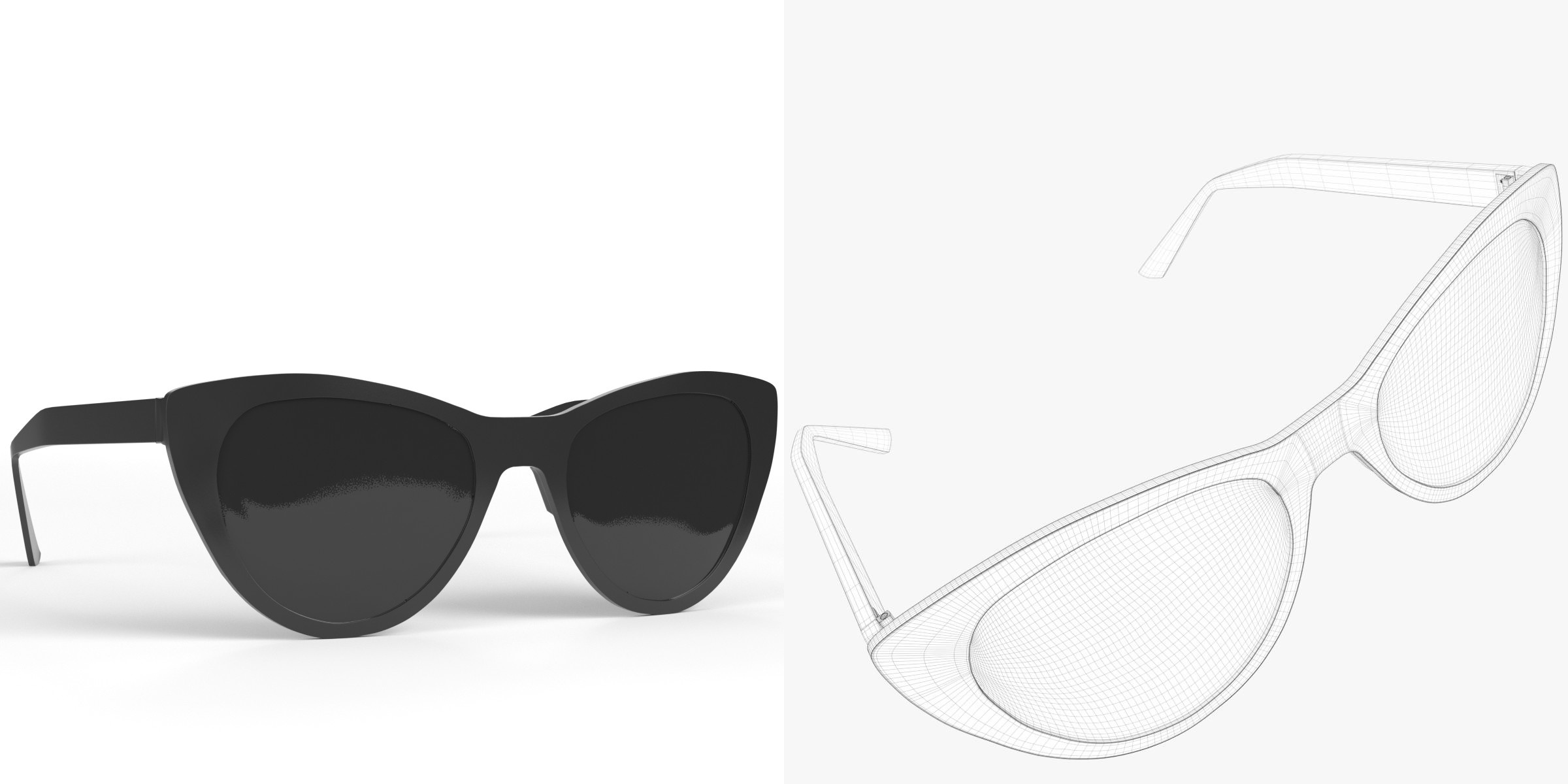 3D-Modell - Caged Cat-Eye-Sonnenbrille
