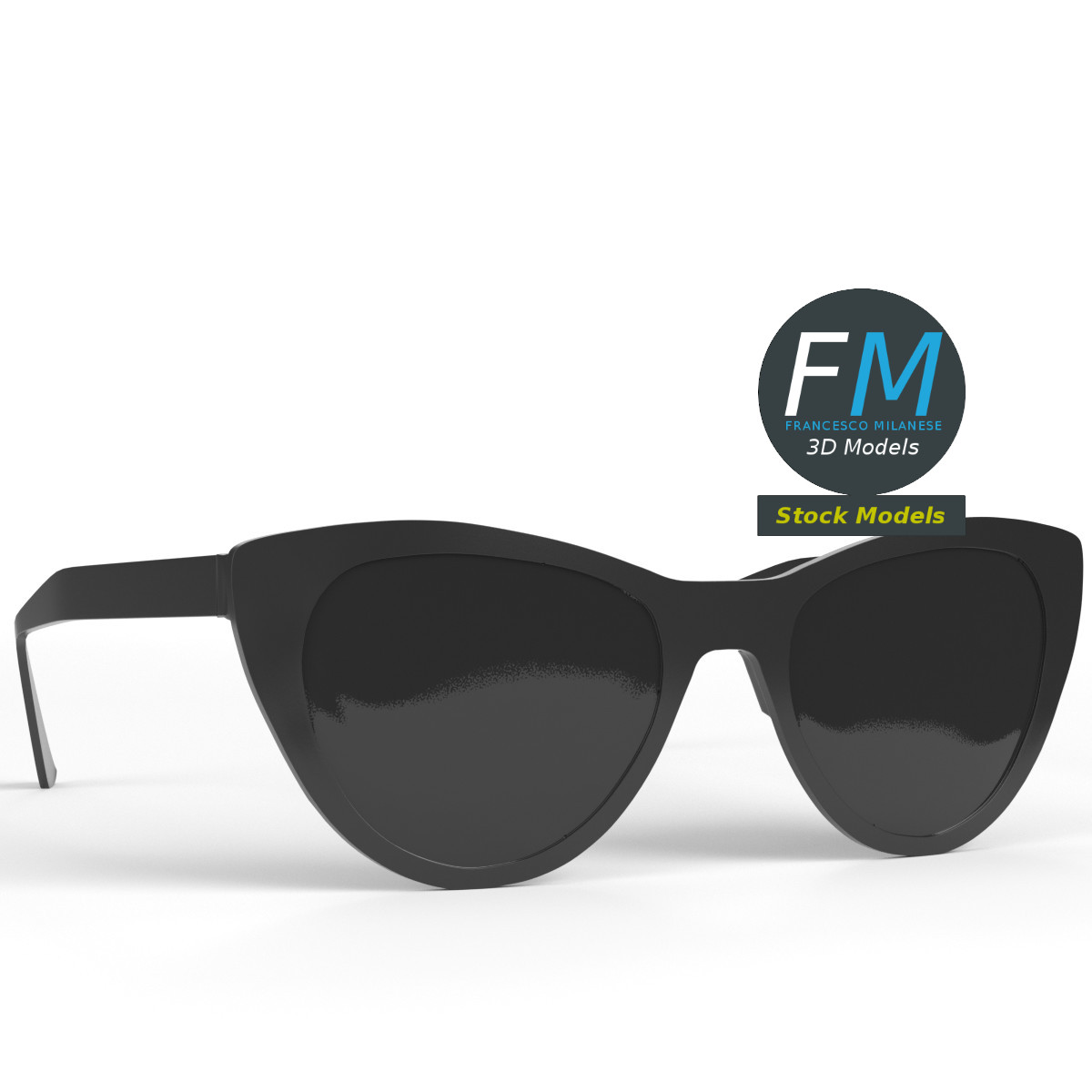 3D-Modell - Caged Cat-Eye-Sonnenbrille - 01