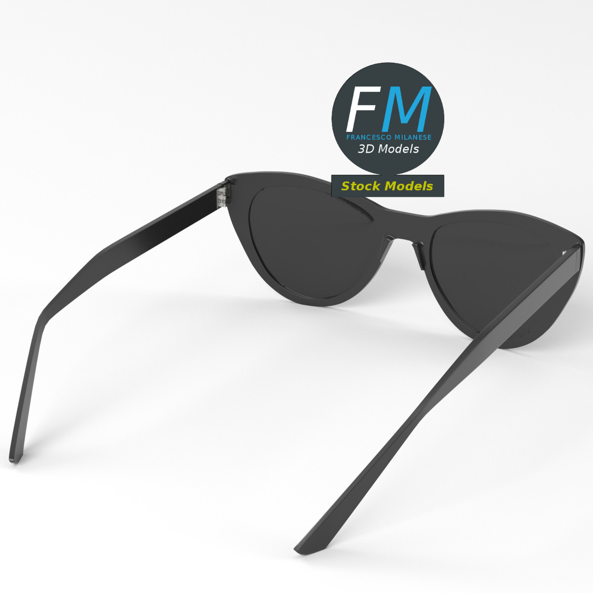3D-Modell - Caged Cat-Eye-Sonnenbrille - 05