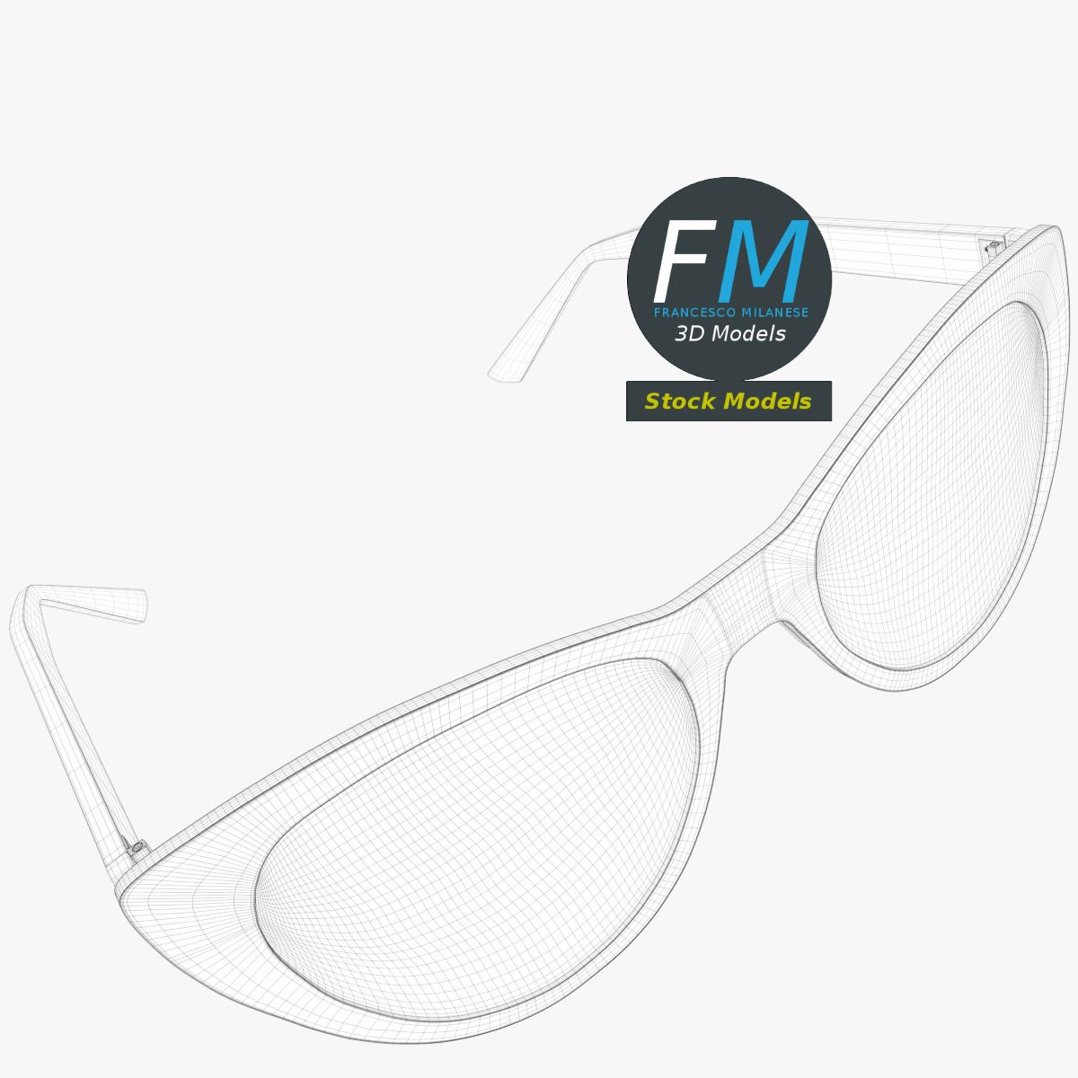 3D-Modell - Caged Cat-Eye-Sonnenbrille - 07