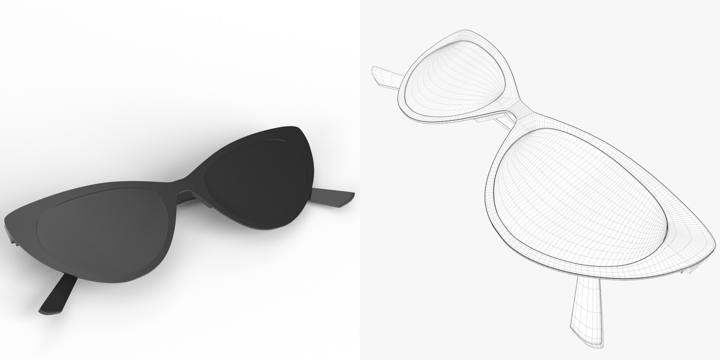 3D-Modell - Cat-Eye-Sonnenbrille