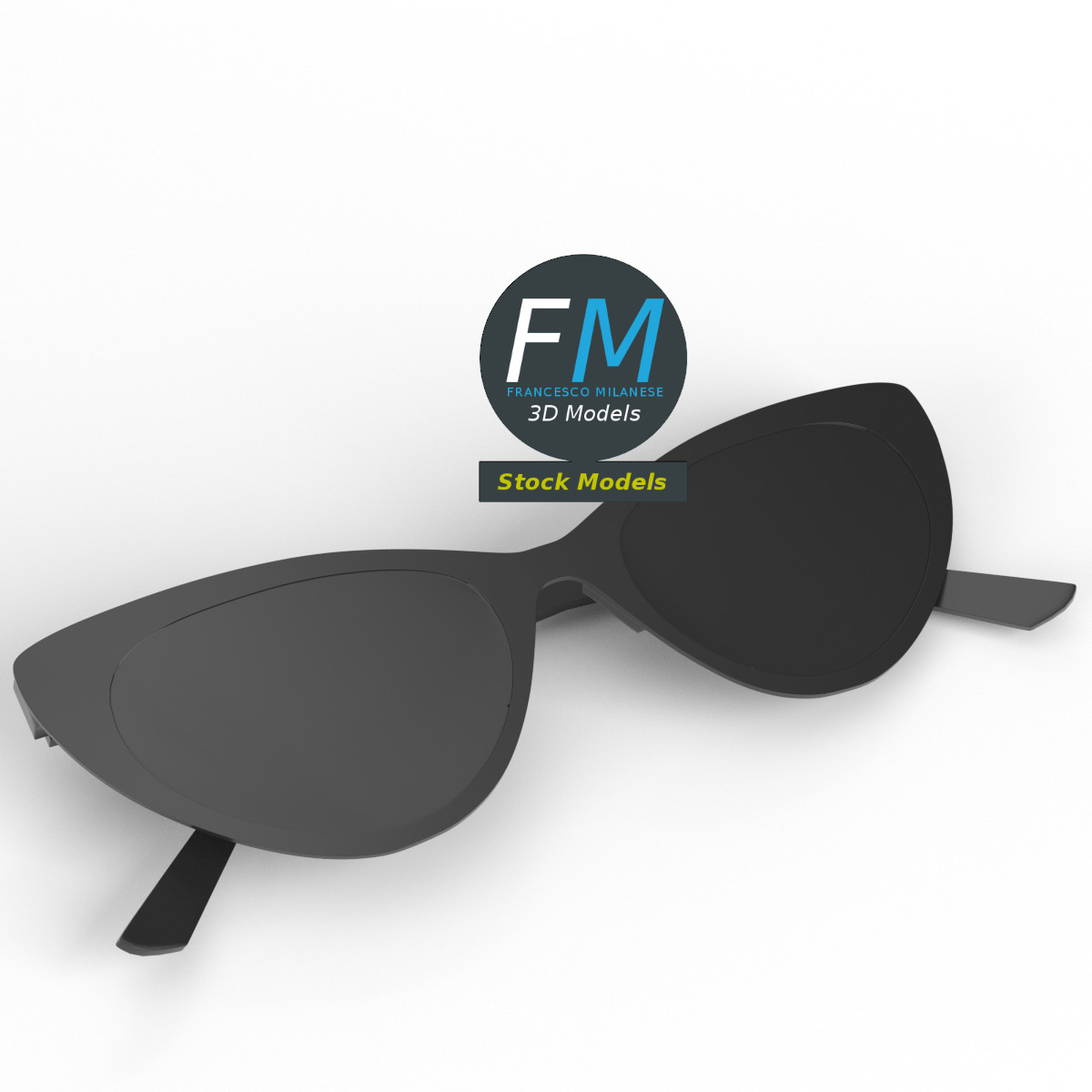 3D-Modell - Cat-Eye-Sonnenbrille - 01