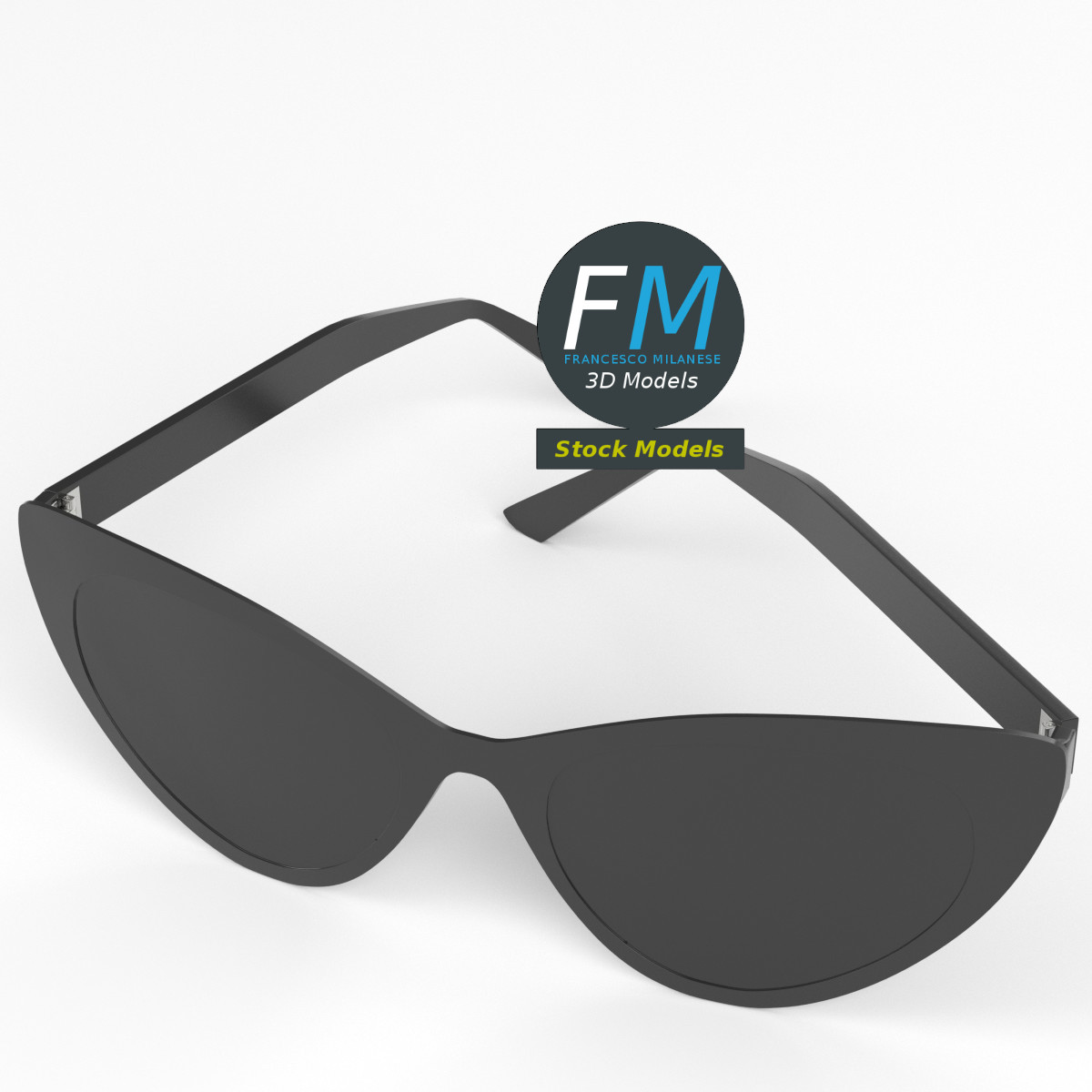 3D-Modell - Cat-Eye-Sonnenbrille - 02