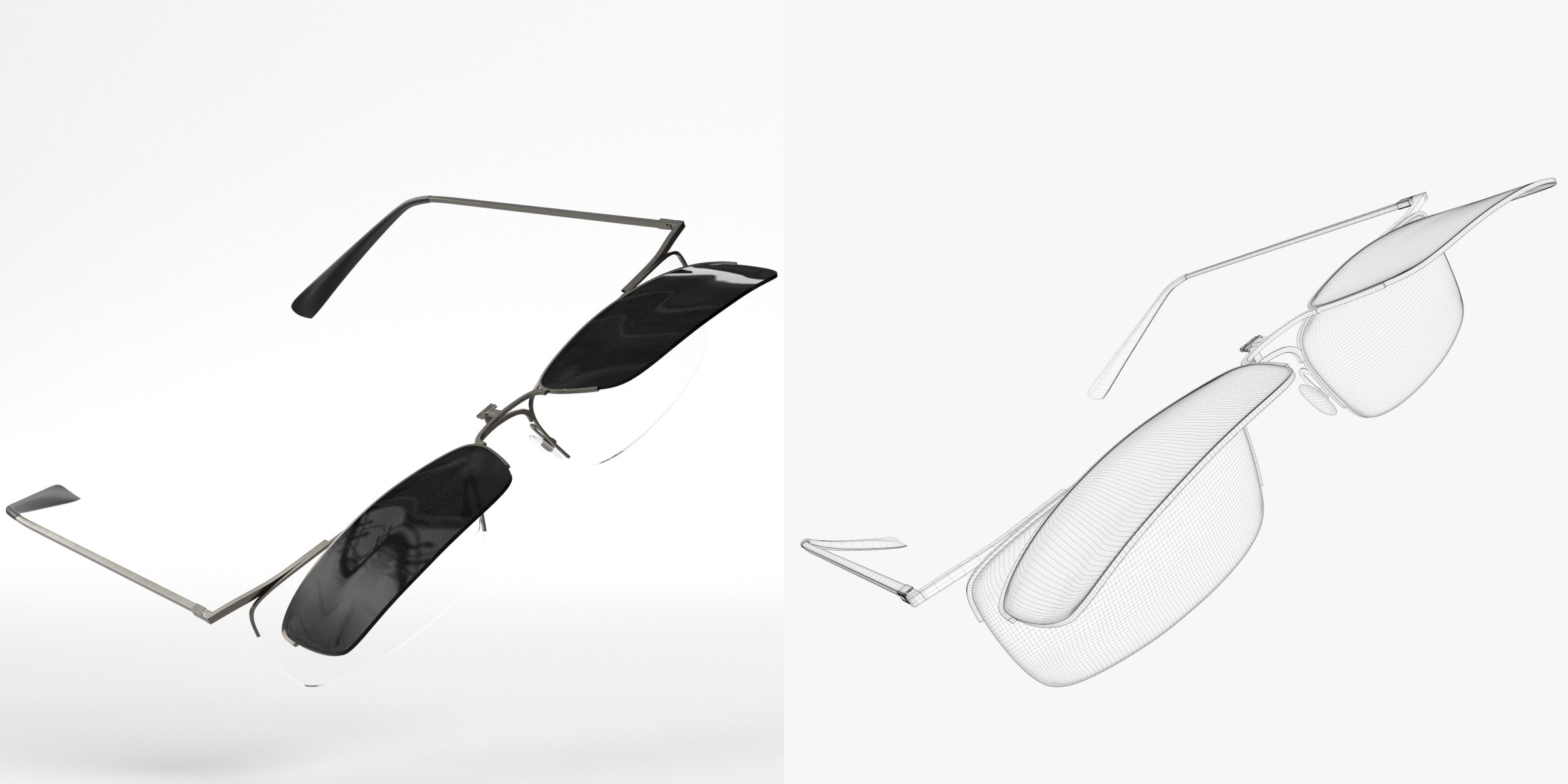 3D-Modell - Clip-On-Sonnenbrille