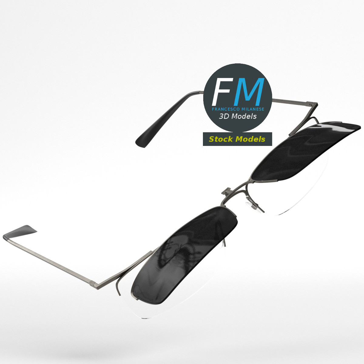 3D-Modell - Clip-On-Sonnenbrille - 01