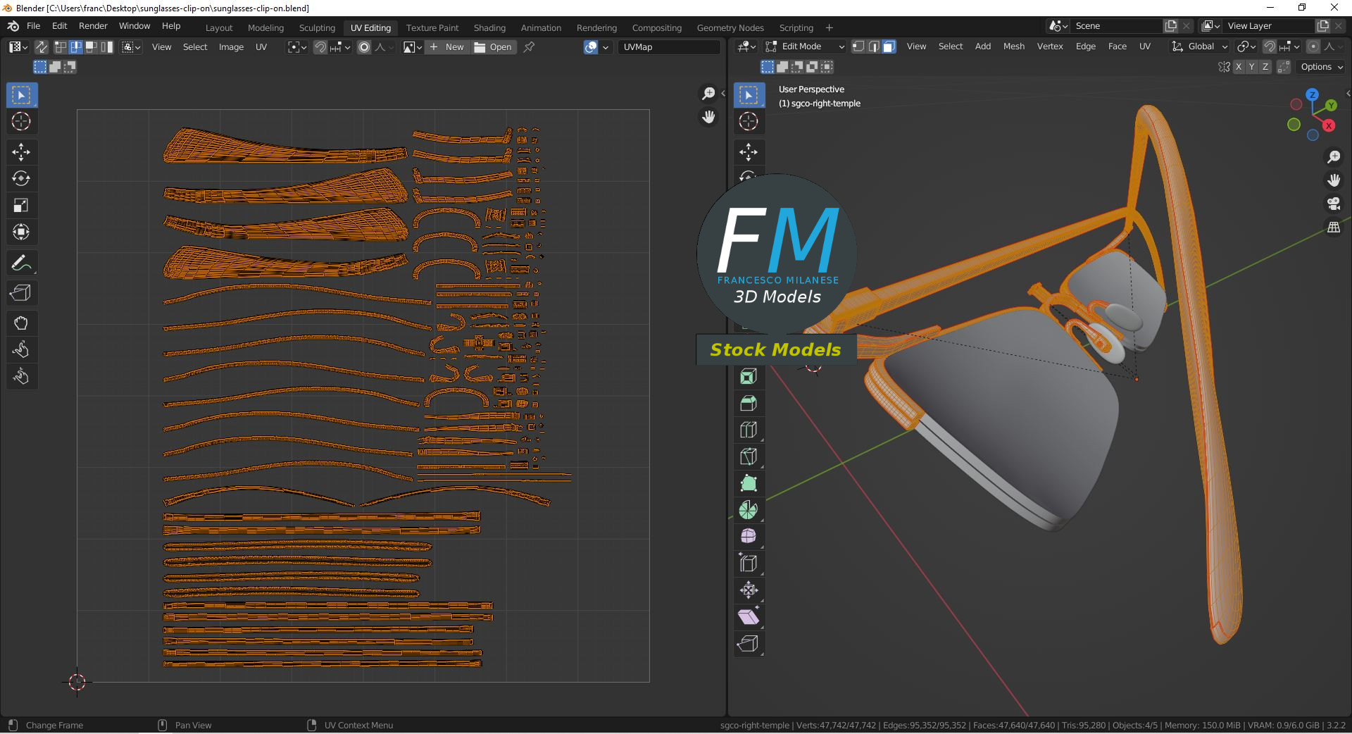3D-Modell - Clip-On-Sonnenbrille - 10