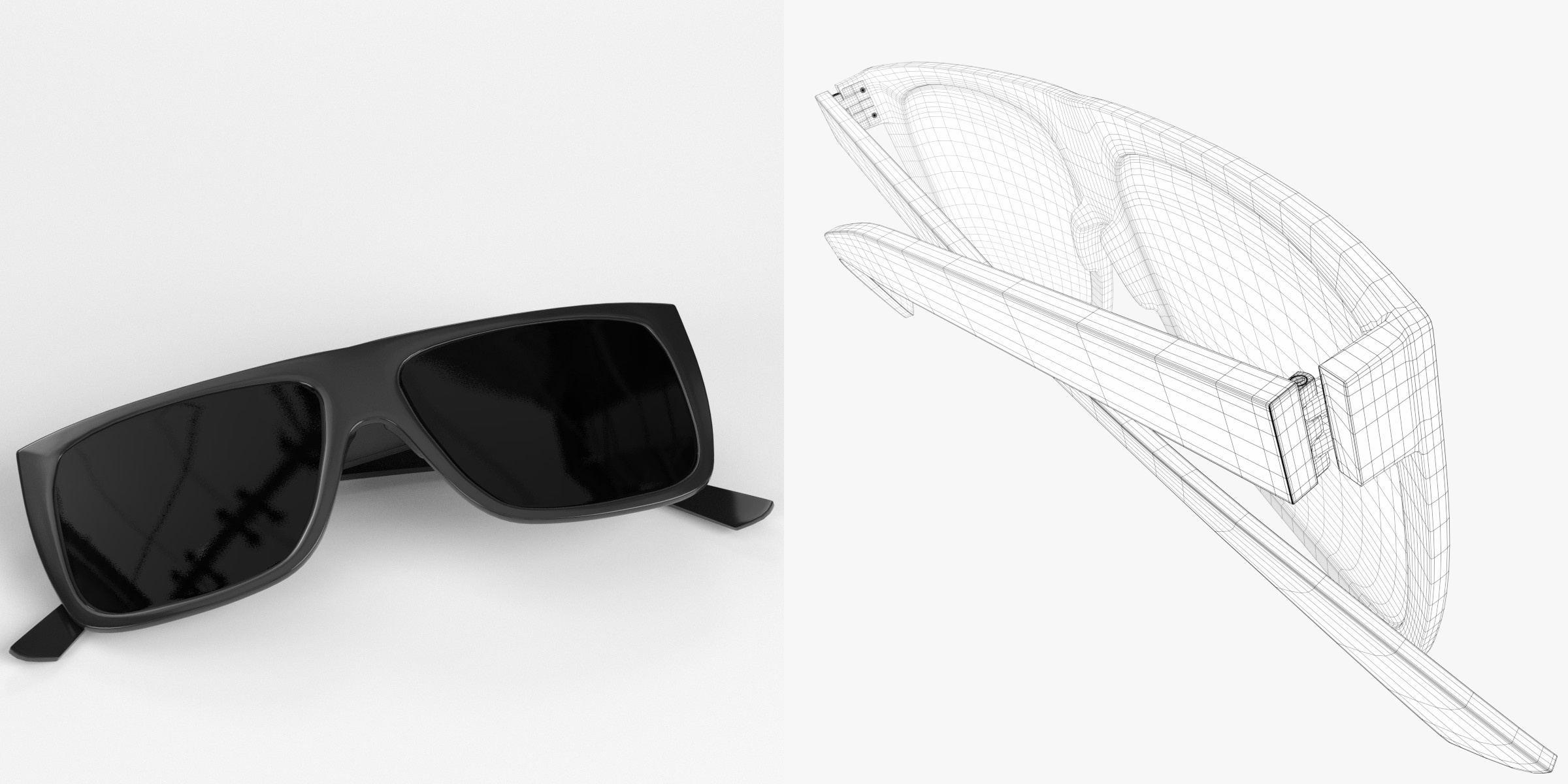 3D-Modell - Sonnenbrille mit flacher Oberkante