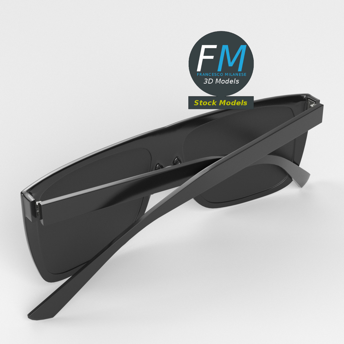 3D-Modell - Sonnenbrille mit flacher Oberkante - 02