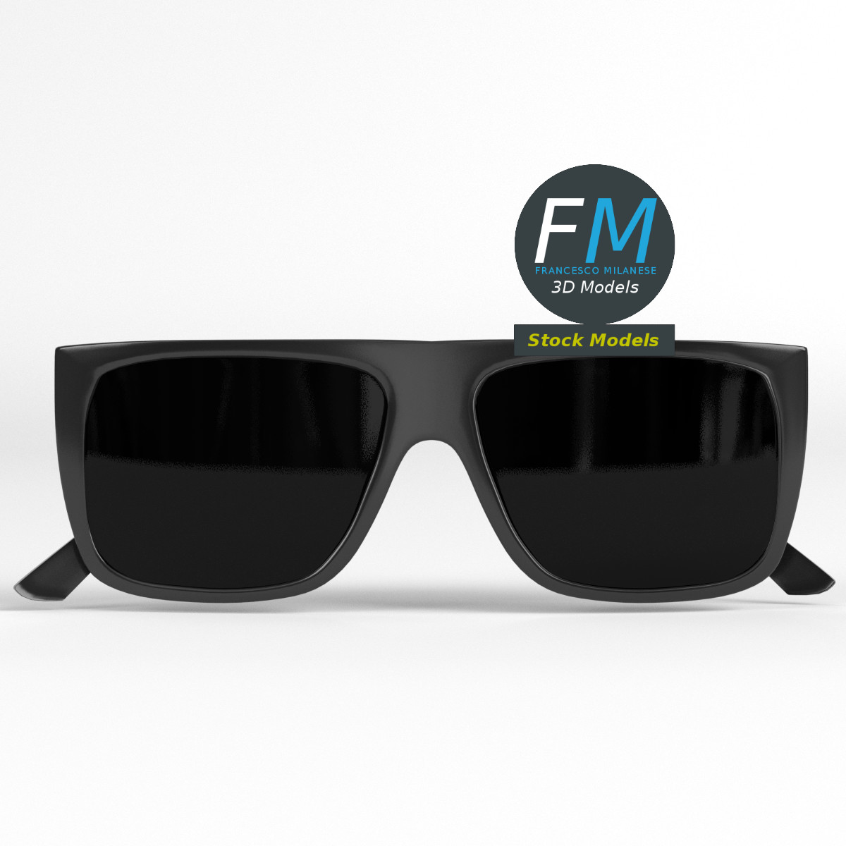 3D-Modell - Sonnenbrille mit flacher Oberkante - 03