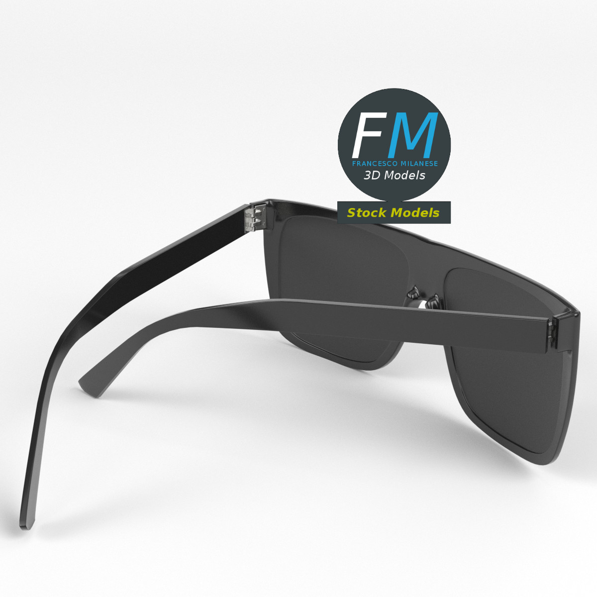 3D-Modell - Sonnenbrille mit flacher Oberkante - 04