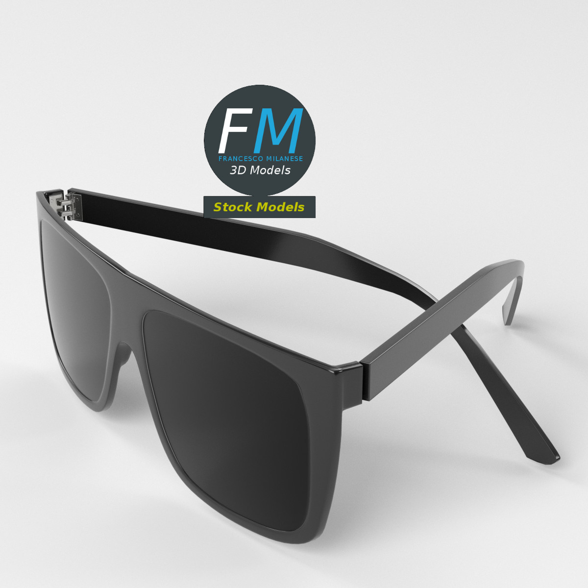3D-Modell - Sonnenbrille mit flacher Oberkante - 05