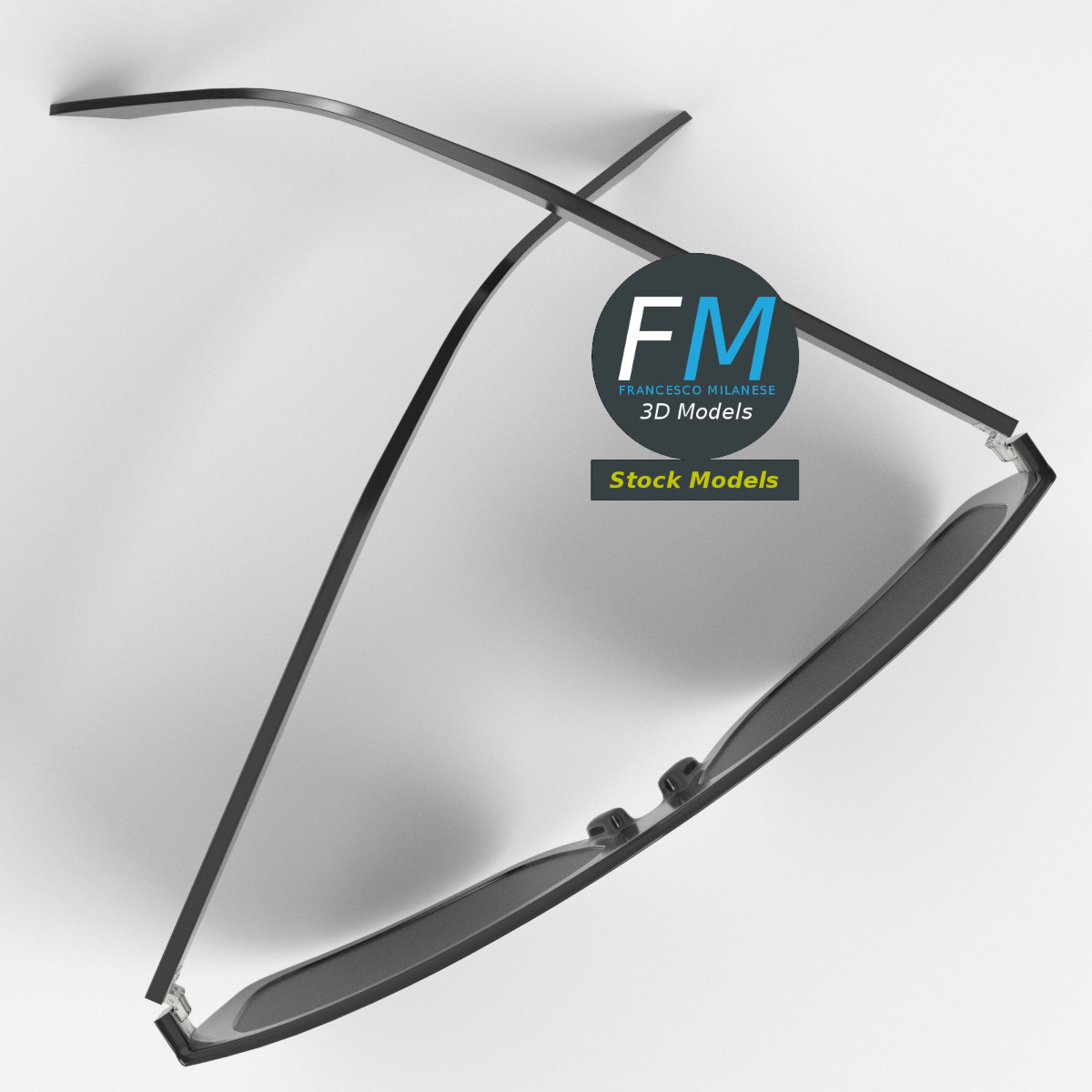 3D-Modell - Sonnenbrille mit flacher Oberkante - 06