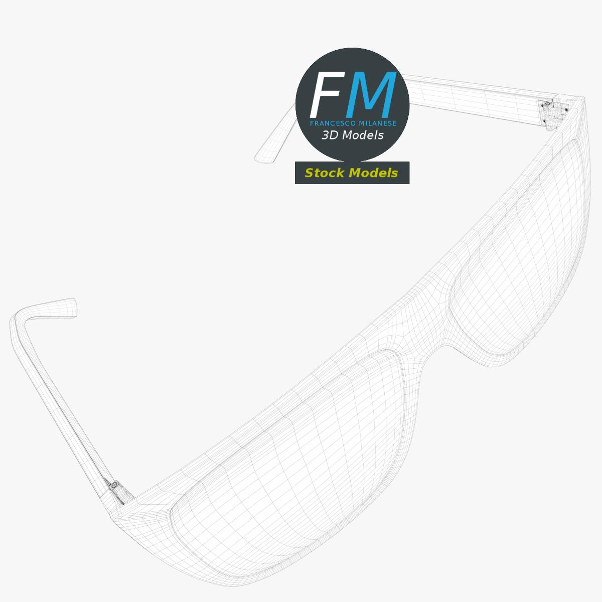 3D-Modell - Sonnenbrille mit flacher Oberkante - 08