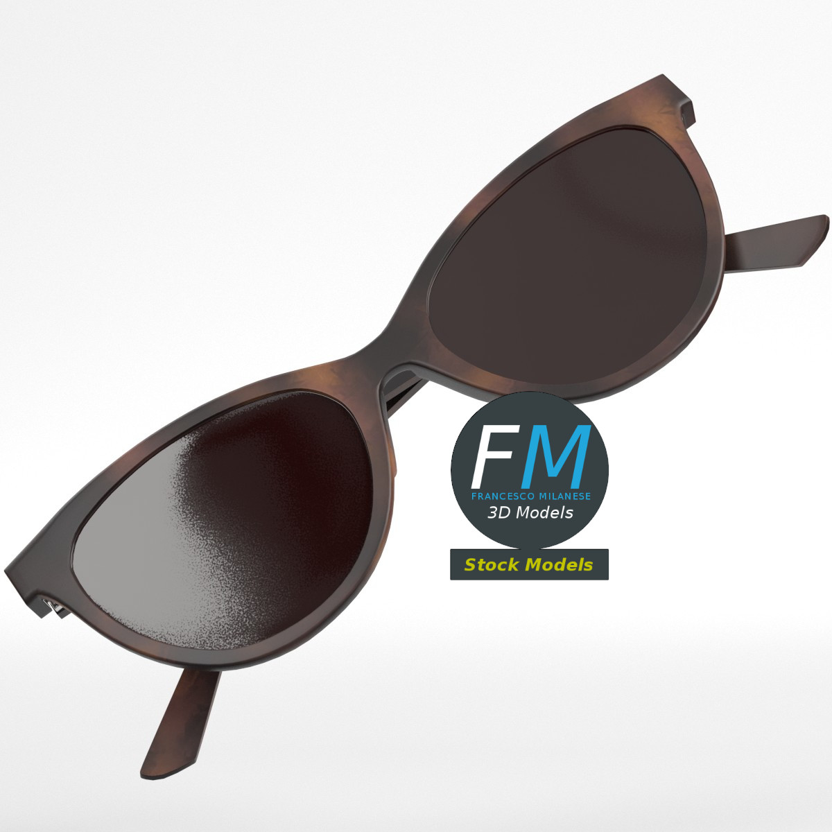 3D-Modell - Foxy Cat-Eye-Sonnenbrille - 01