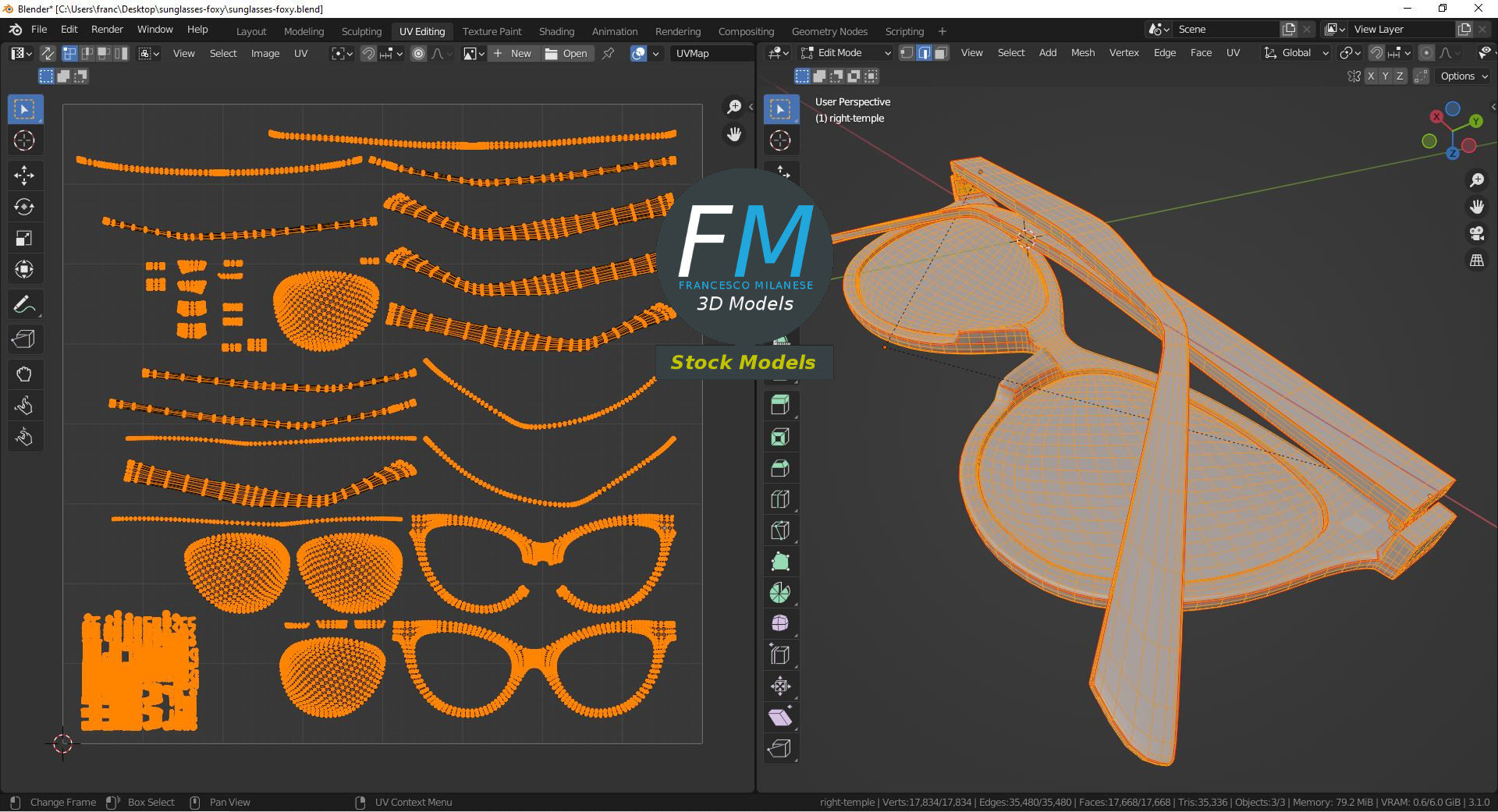 3D-Modell - Foxy Cat-Eye-Sonnenbrille - 10