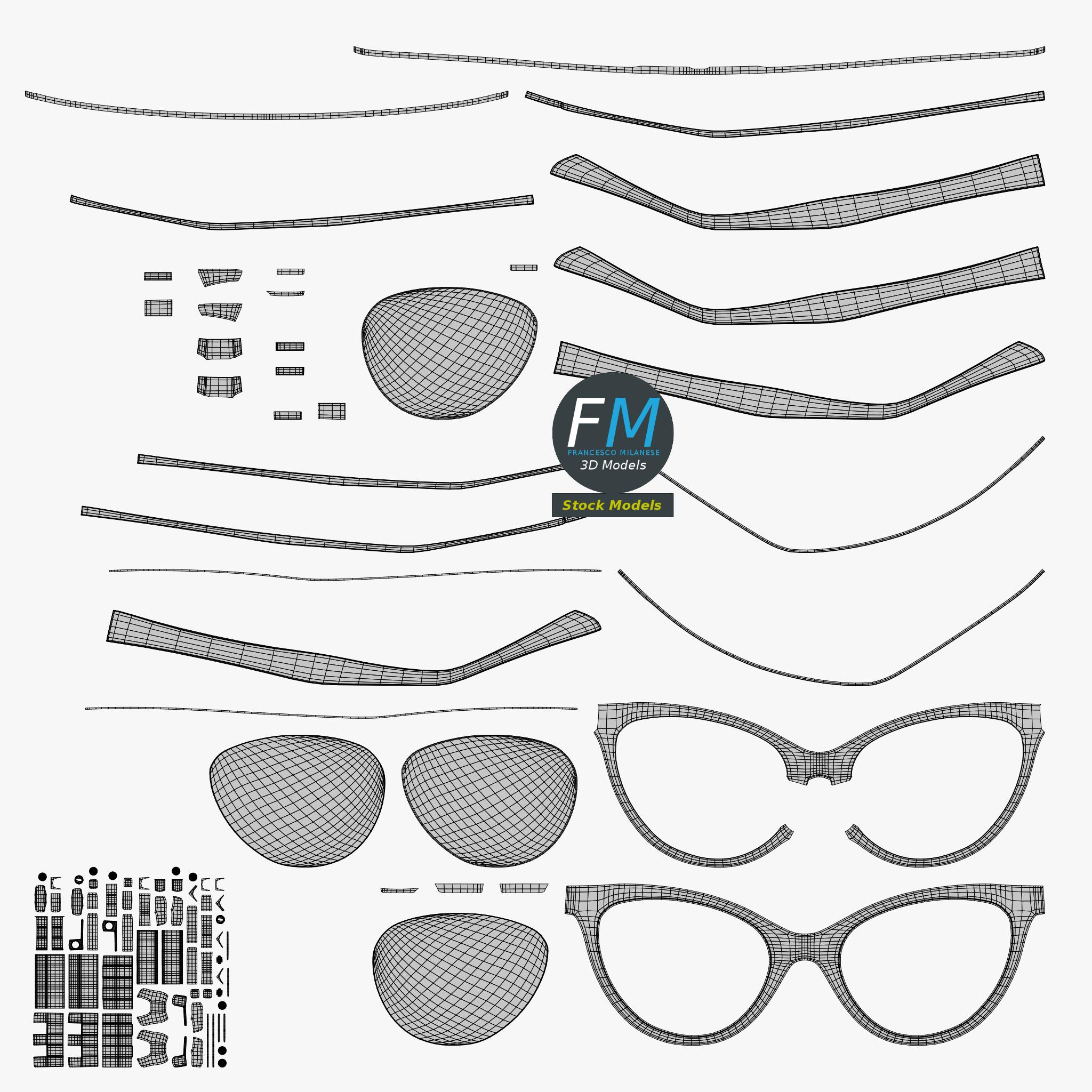 3D-Modell - Foxy Cat-Eye-Sonnenbrille - 11 3D-Modell - Foxy Cat-Eye-Sonnenbrille - 11