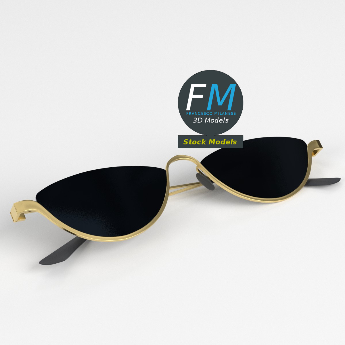 3D-Modell - Half-Eye-Sonnenbrille - 01