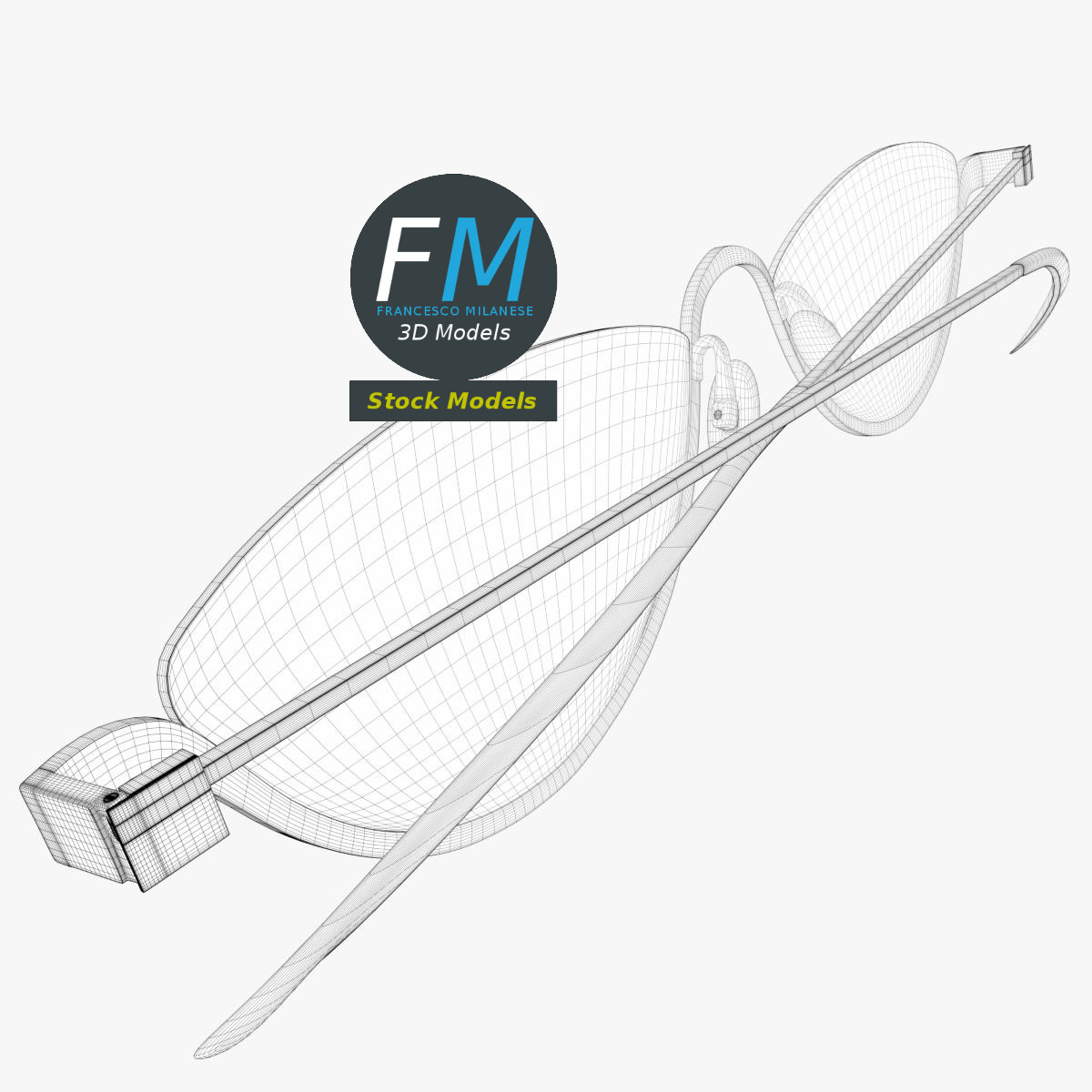 3D-Modell - Half-Eye-Sonnenbrille - 07